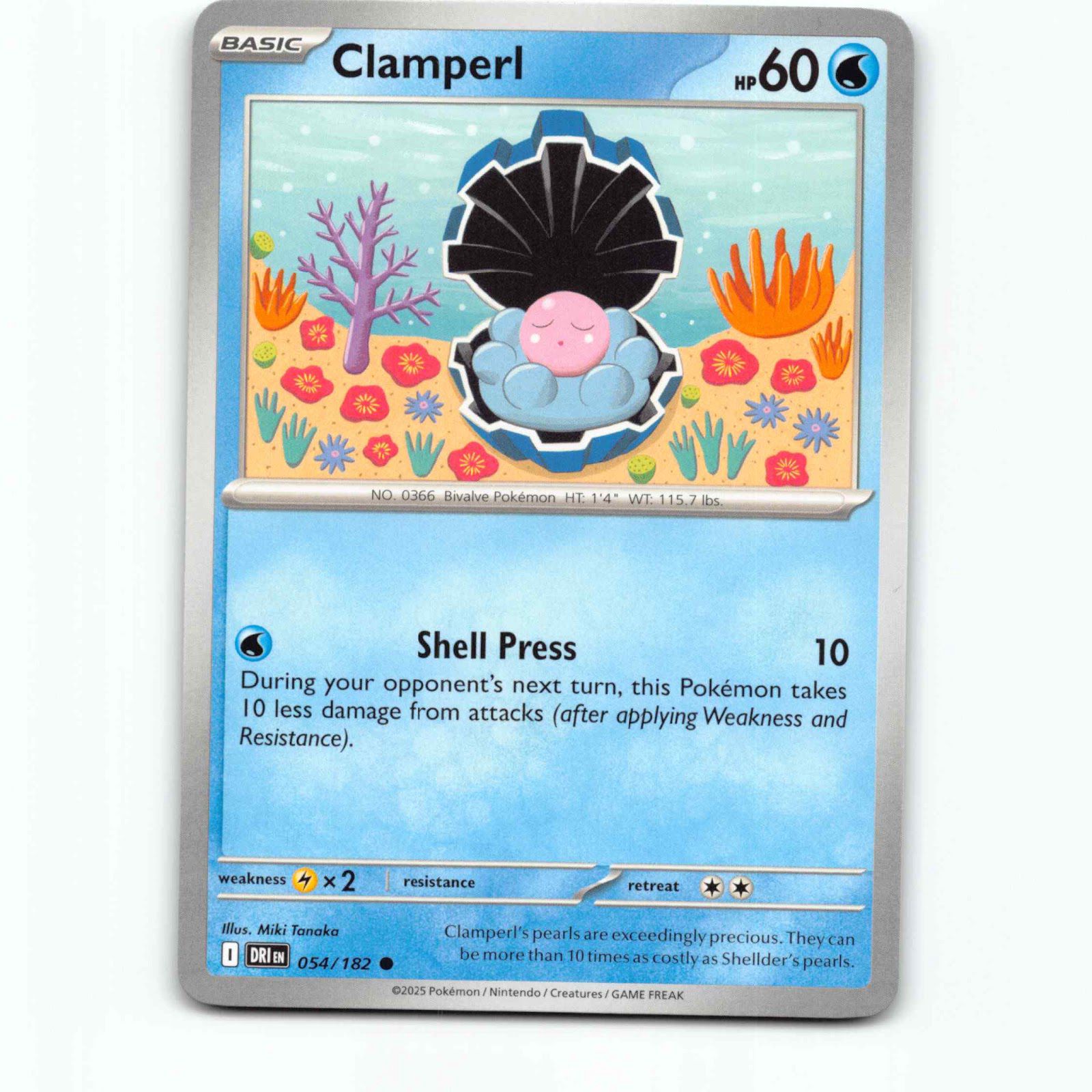 Clamperl 54 Pokémon DRI EN 054/182 Destined Rivals Pokemon Kort Scarlet & Violet