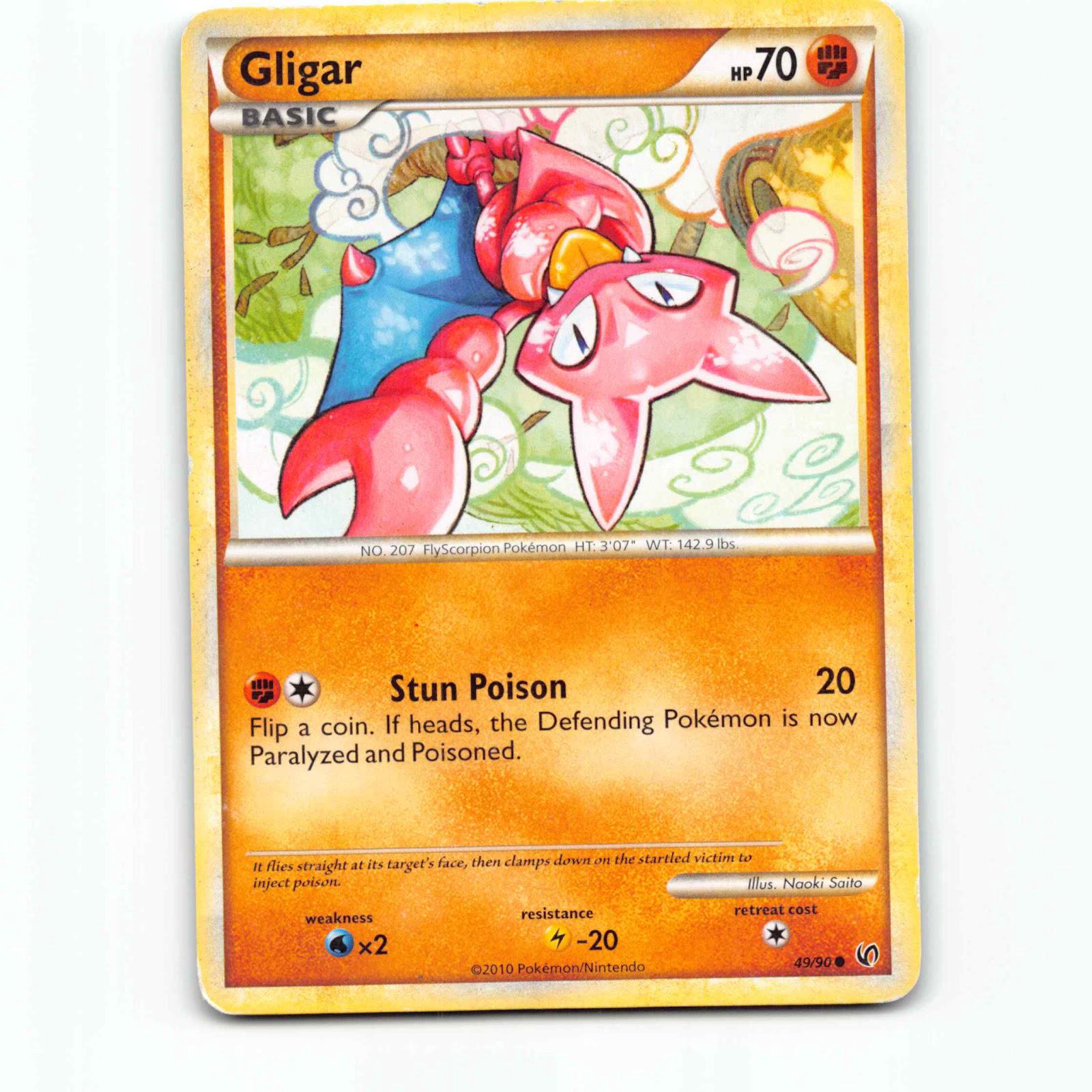 Gligar 49 Pokémon UD EN 49/90 Undaunted Pokemon Kort HeartGold SoulSilver