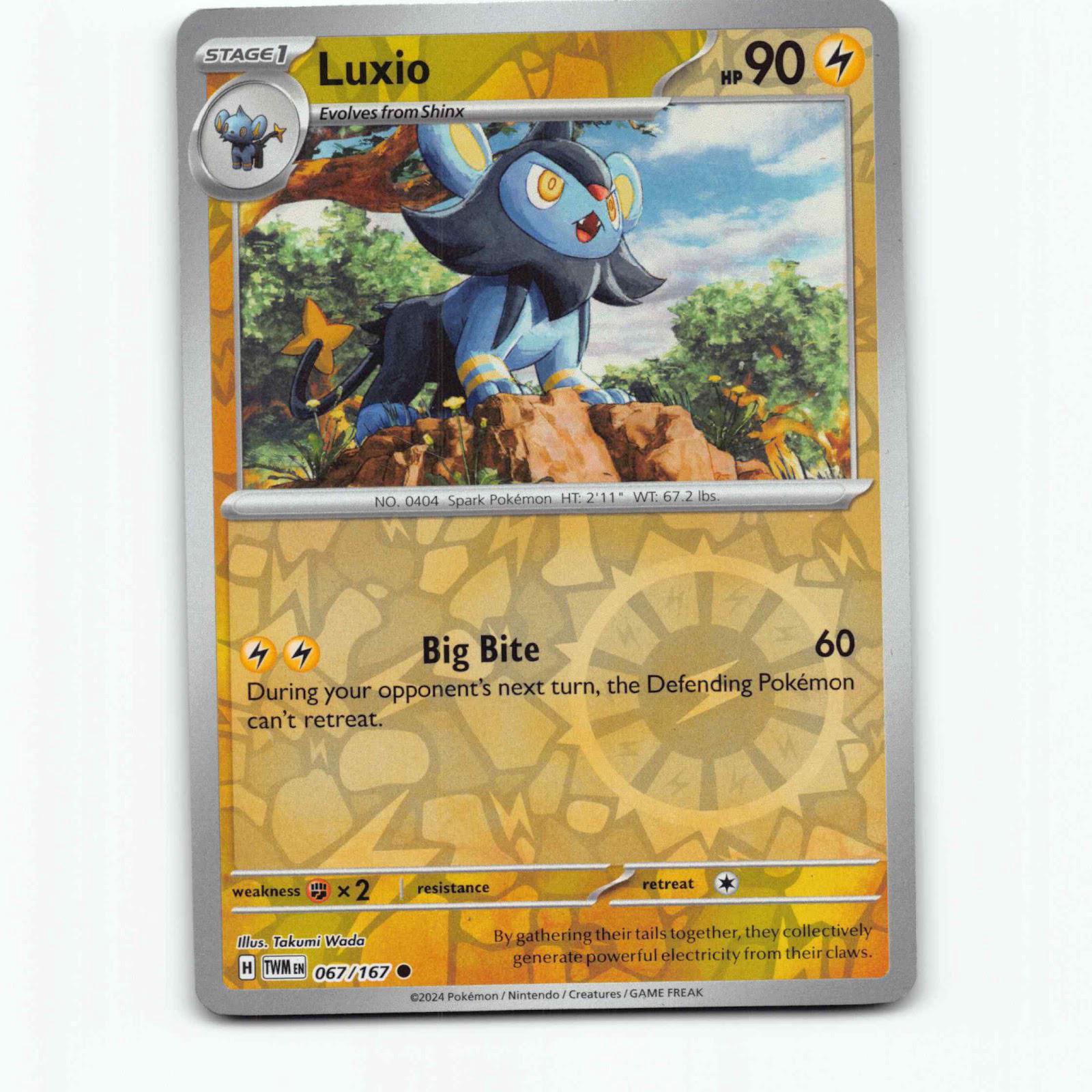 Luxio 67 Reverse Holo Pokémon TWM EN 067/167 Twilight Masquerade Pokemon Kort