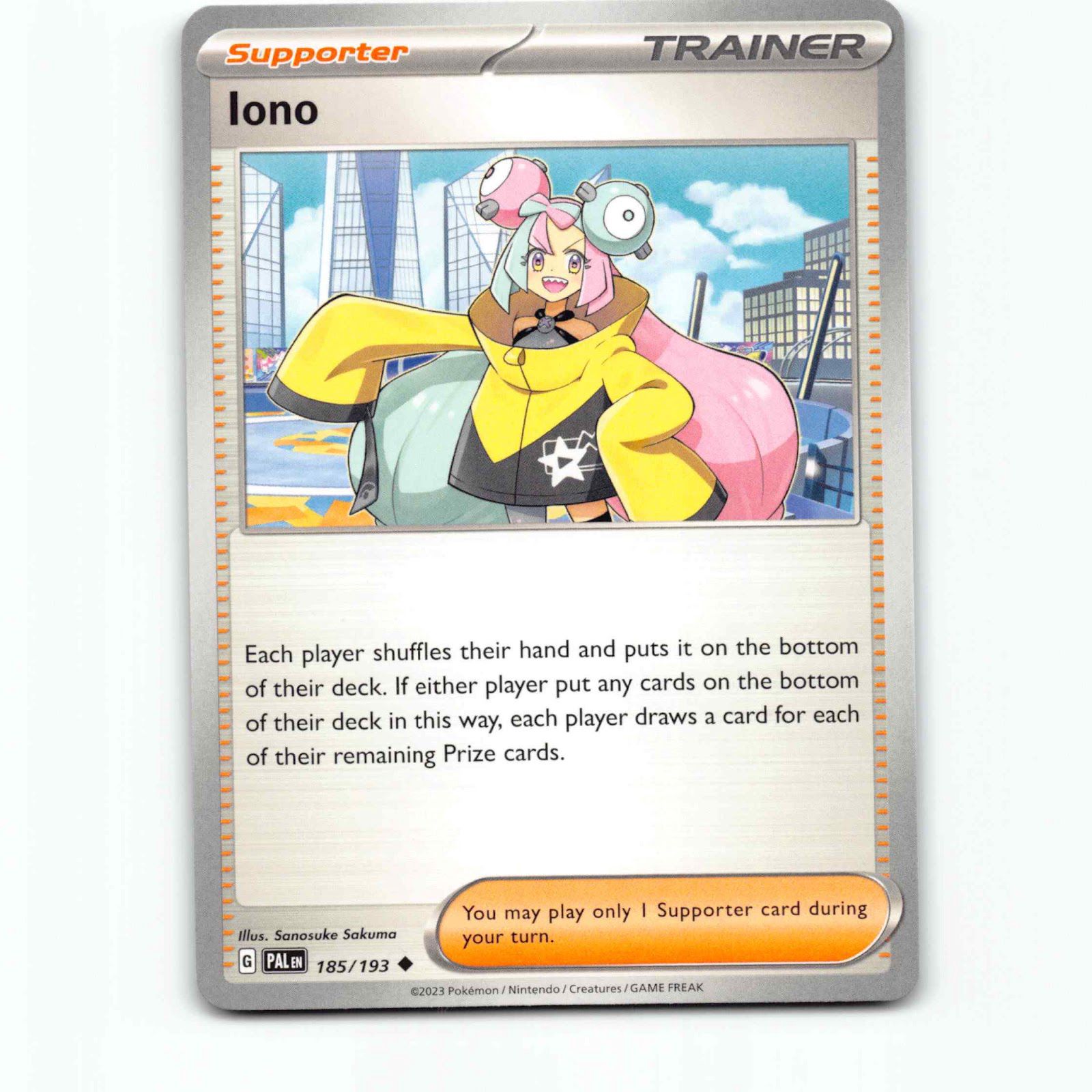 Iono 185 Pokémon PAL EN 185/193 Paldea Evolved Pokemon Kort Scarlet & Violet