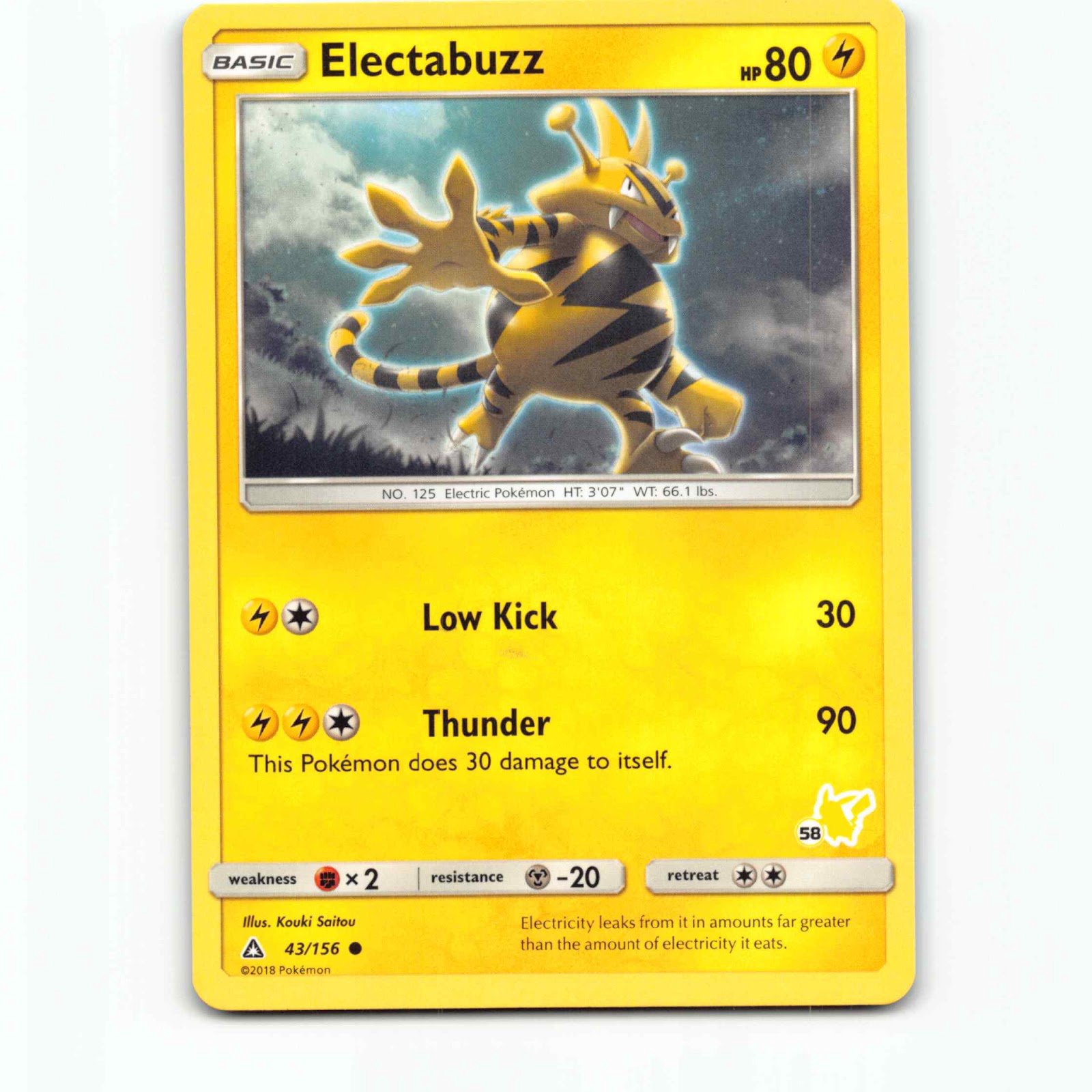 Electabuzz 43 Pokémon UPR EN 43/156 Ultra Prism Pokemon Kort Sun & Moon