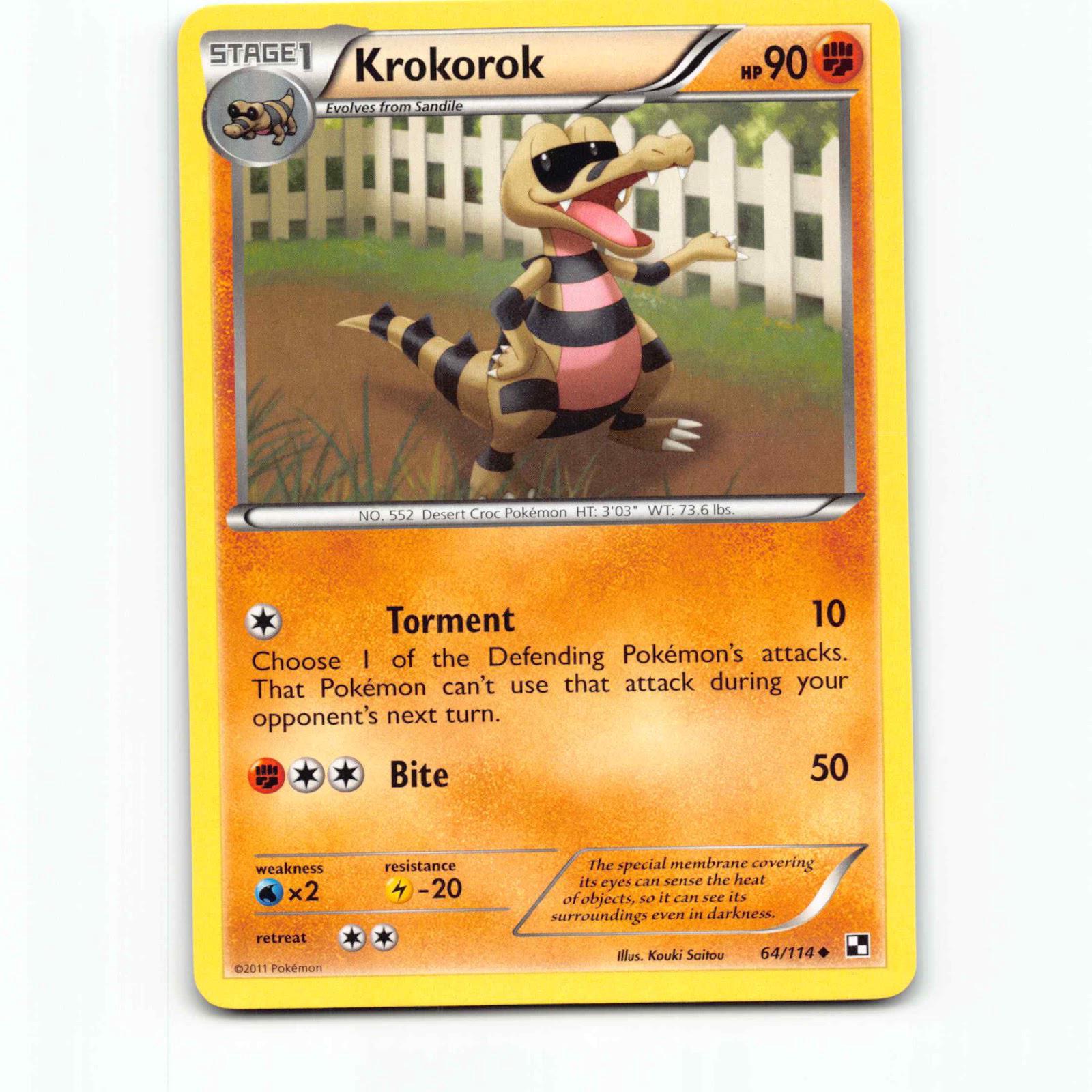 Krokorok 64 Pokémon BLW EN 64/114 Black & White Pokemon Kort Black & White