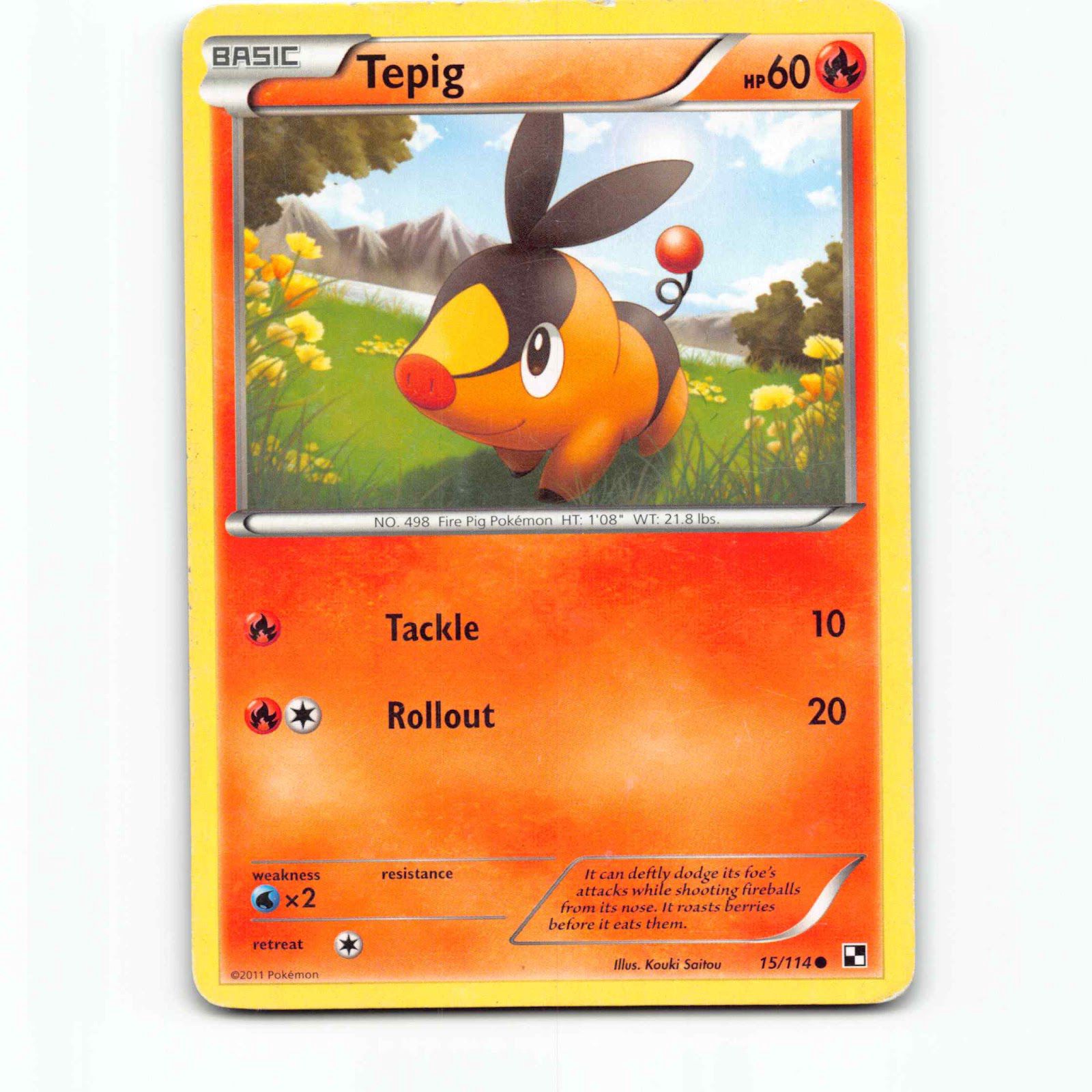Tepig 15 Pokémon BLW EN 15/114 Black & White Pokemon Kort Black & White