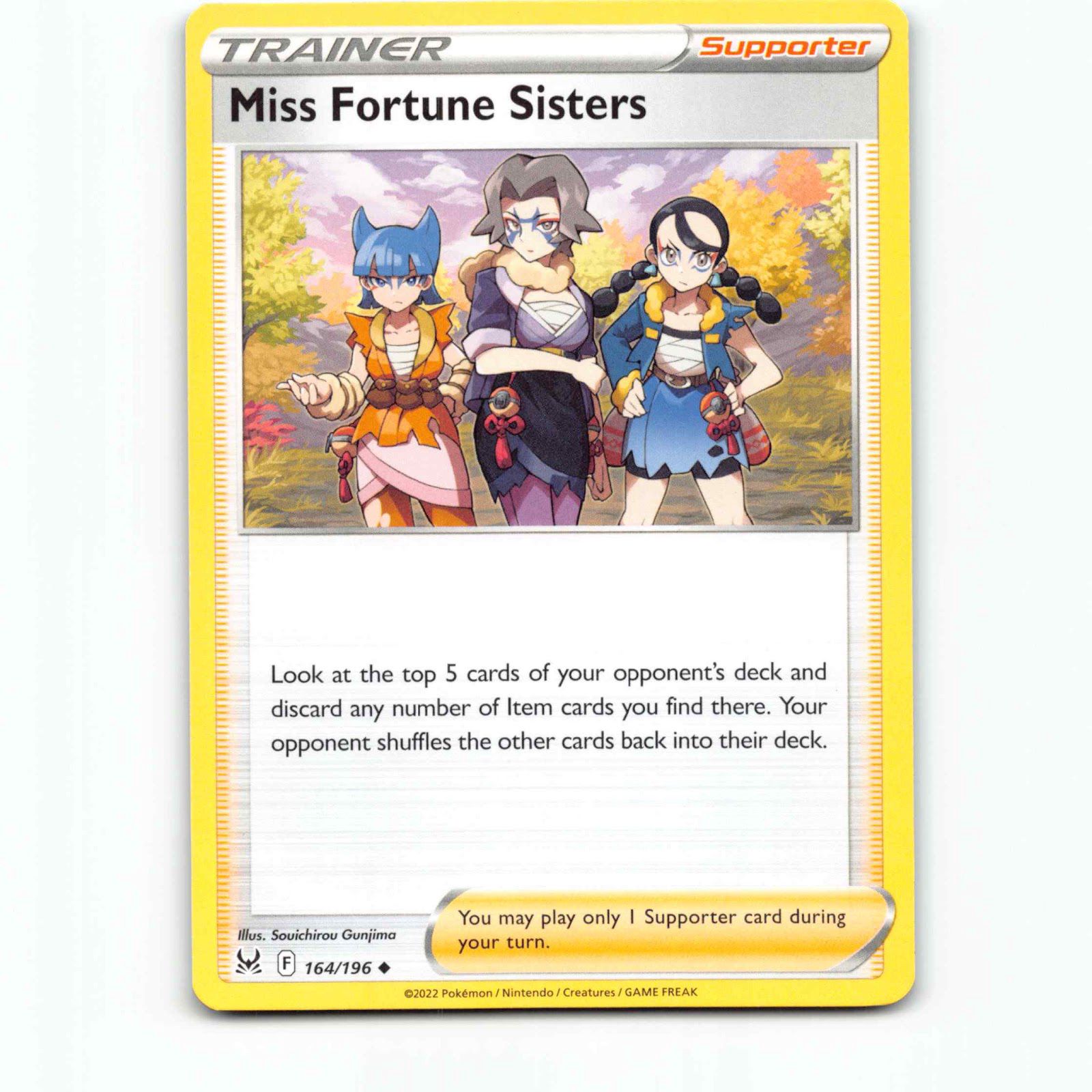 Miss Fortune Sisters 164 Pokémon LOR EN 164/196 Lost Origin Pokemon Kort