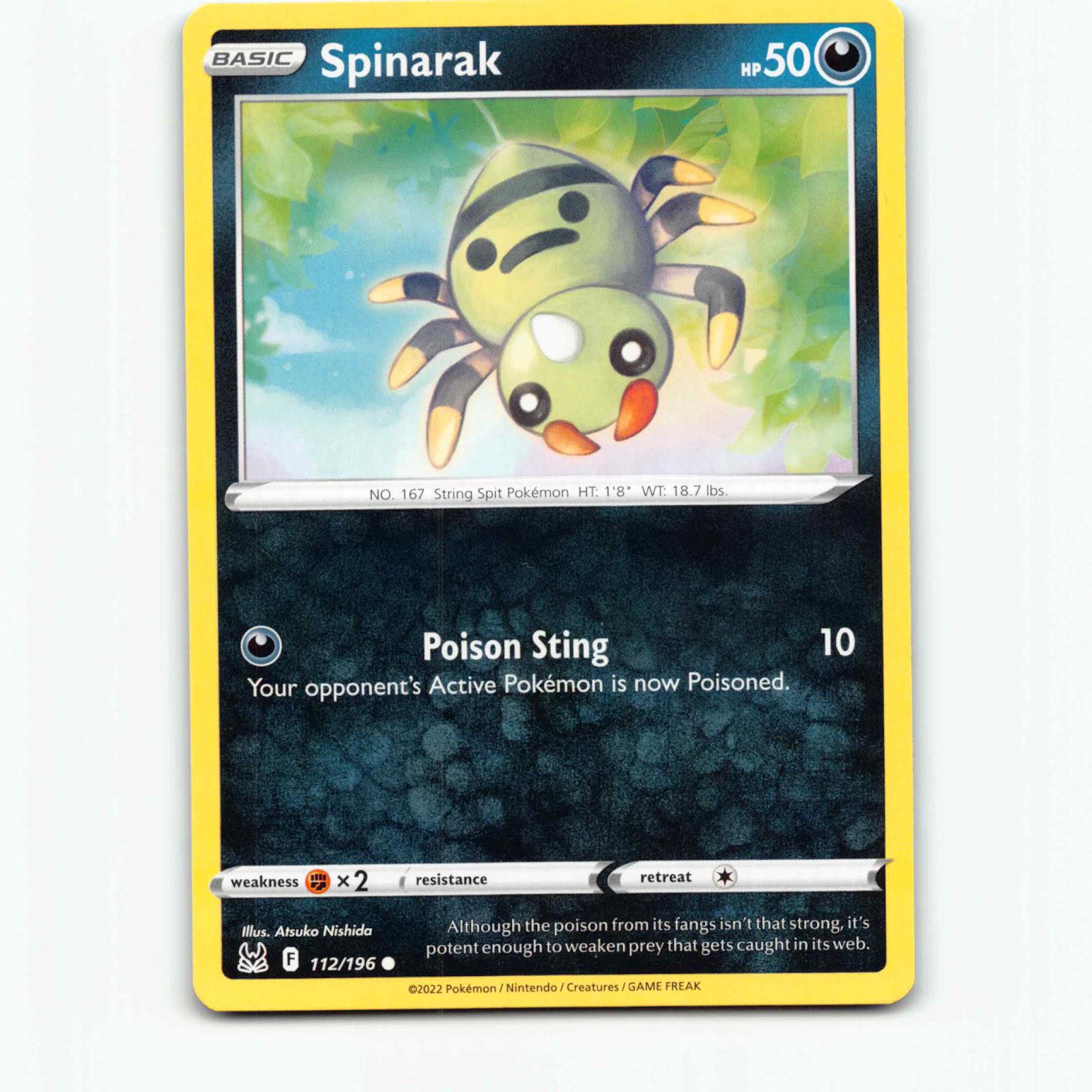 Spinarak 112 Pokémon LOR EN 112/196 Lost Origin Pokemon Kort Sword & Shield