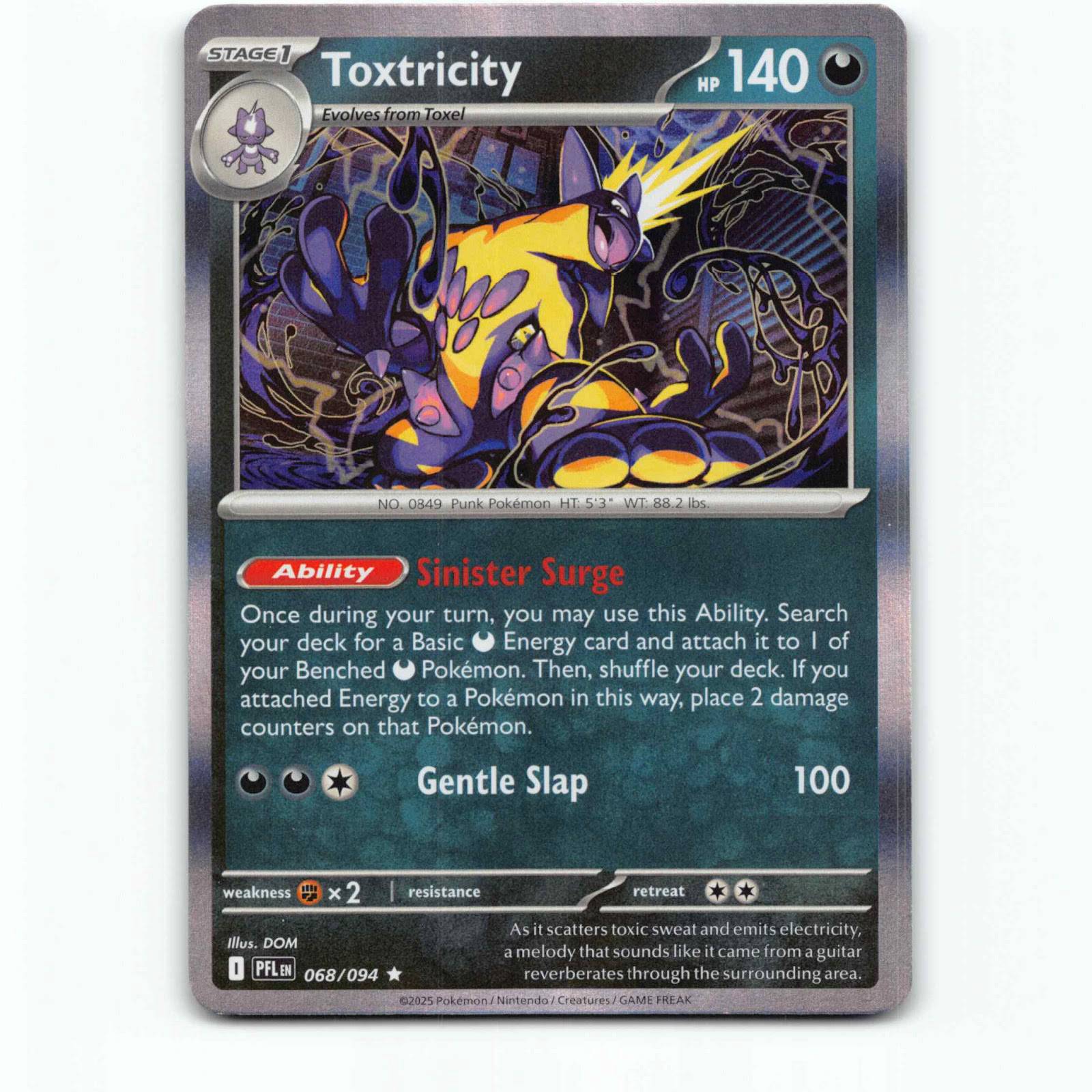 Toxtricity 68 Holo Pokémon PFL EN 068/094 Phantasmal Flames Pokemon Kort