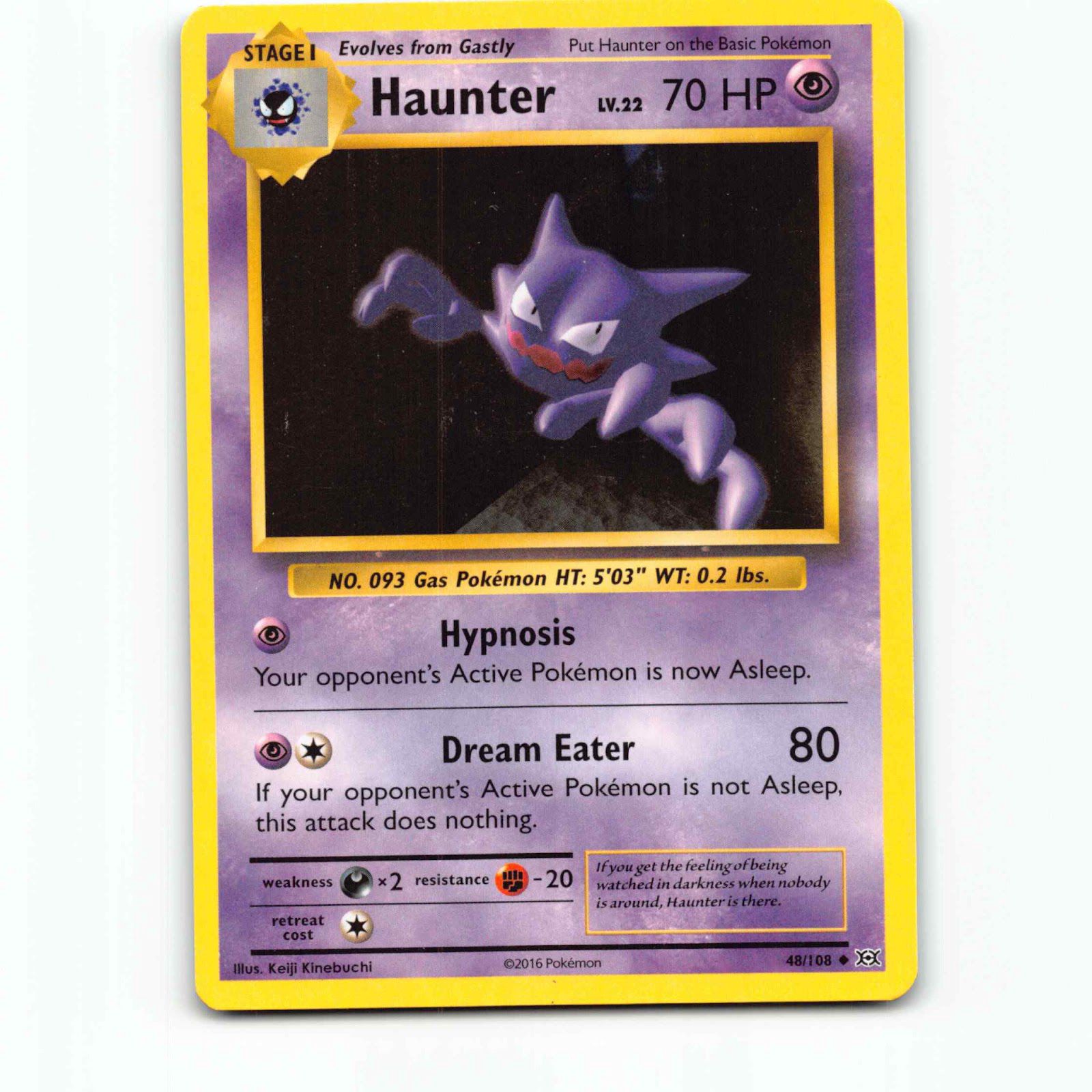 Haunter 48 Pokémon EVO EN 48/108 Evolutions Pokemon Kort XY-Era