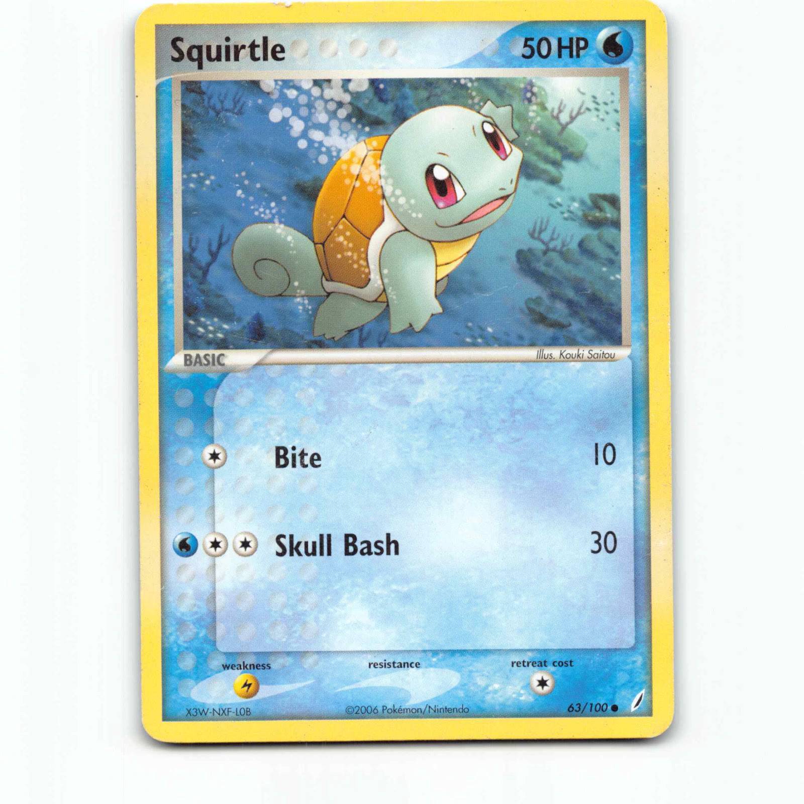 Squirtle 63 Pokémon CG EN 63/100 EX Crystal Guardians Pokemon Kort EX-Era