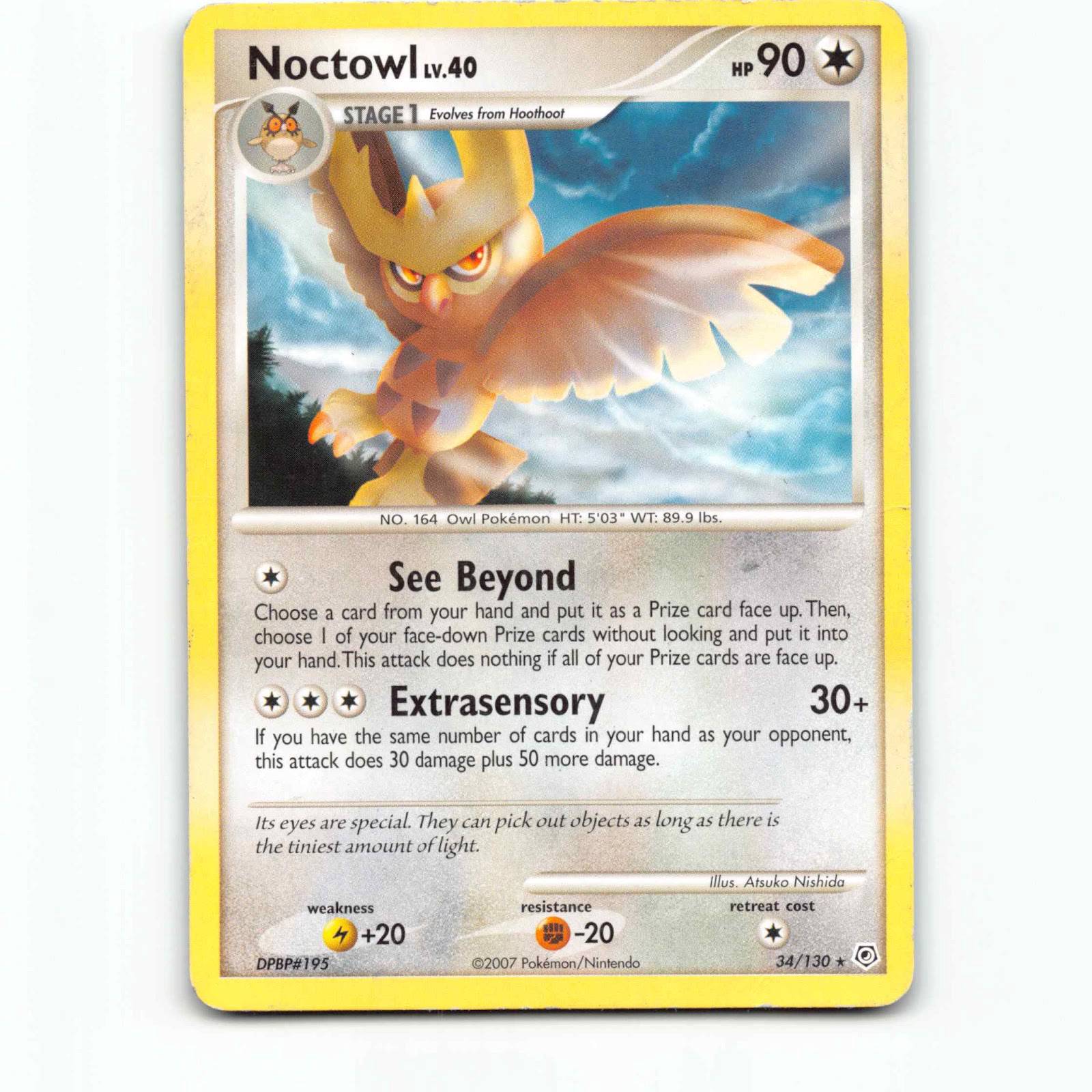 Noctowl 34 Pokémon DP EN 34/130 Diamond & Pearl Pokemon Kort Diamond and Pearl