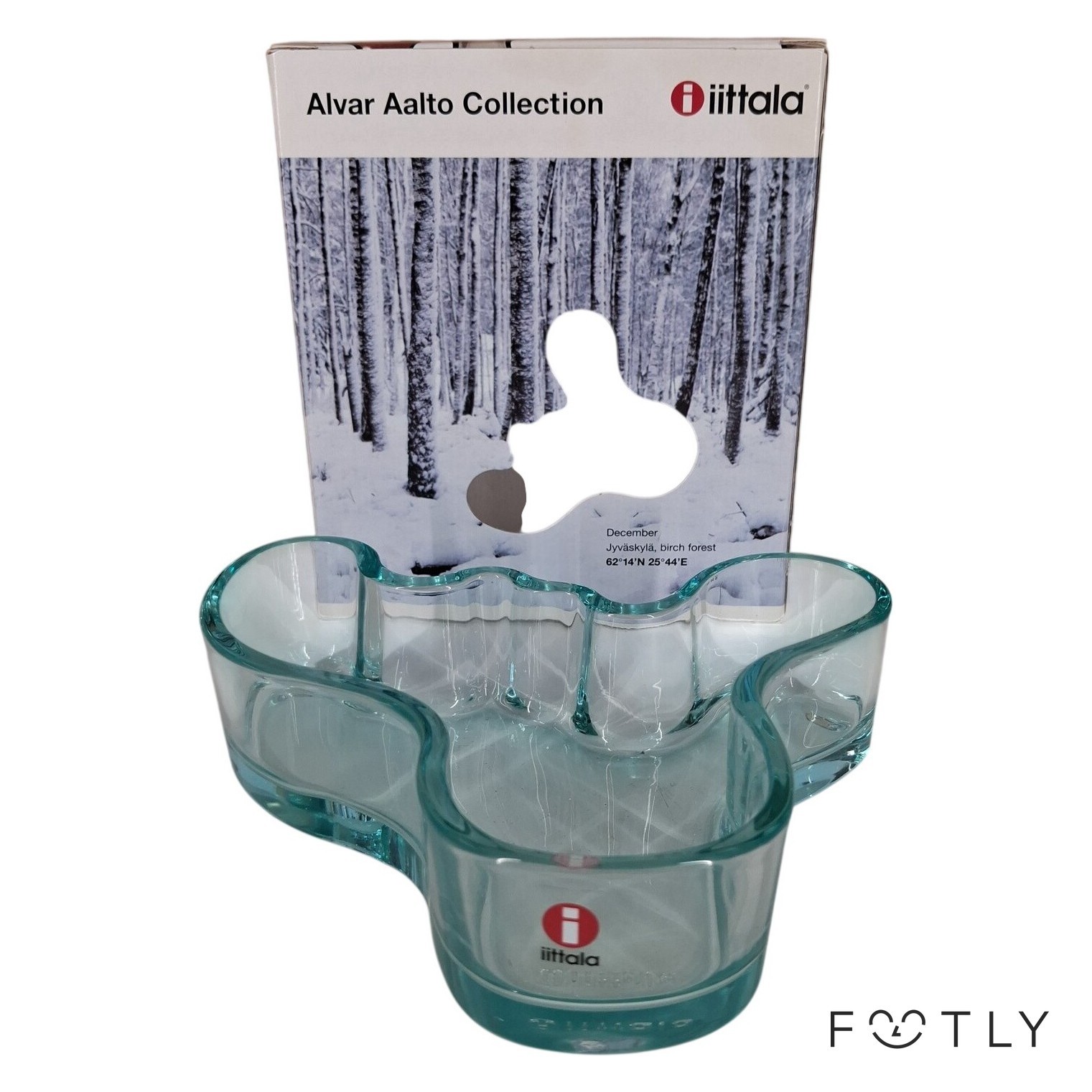 Iittala Alvar Aalto Skål Glas Turkos Collection Fat Finland Glasskål Design