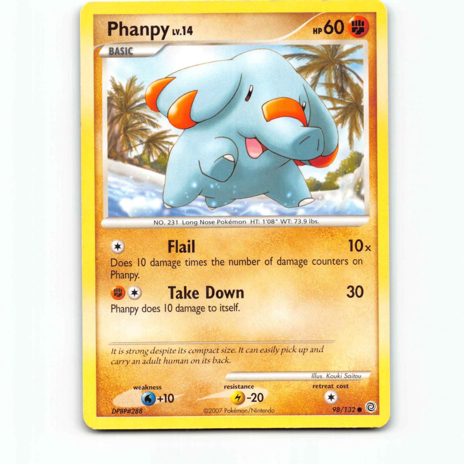 Phanpy 98 Pokémon SW EN 98/132 Secret Wonders Pokemon Kort Diamond and Pearl
