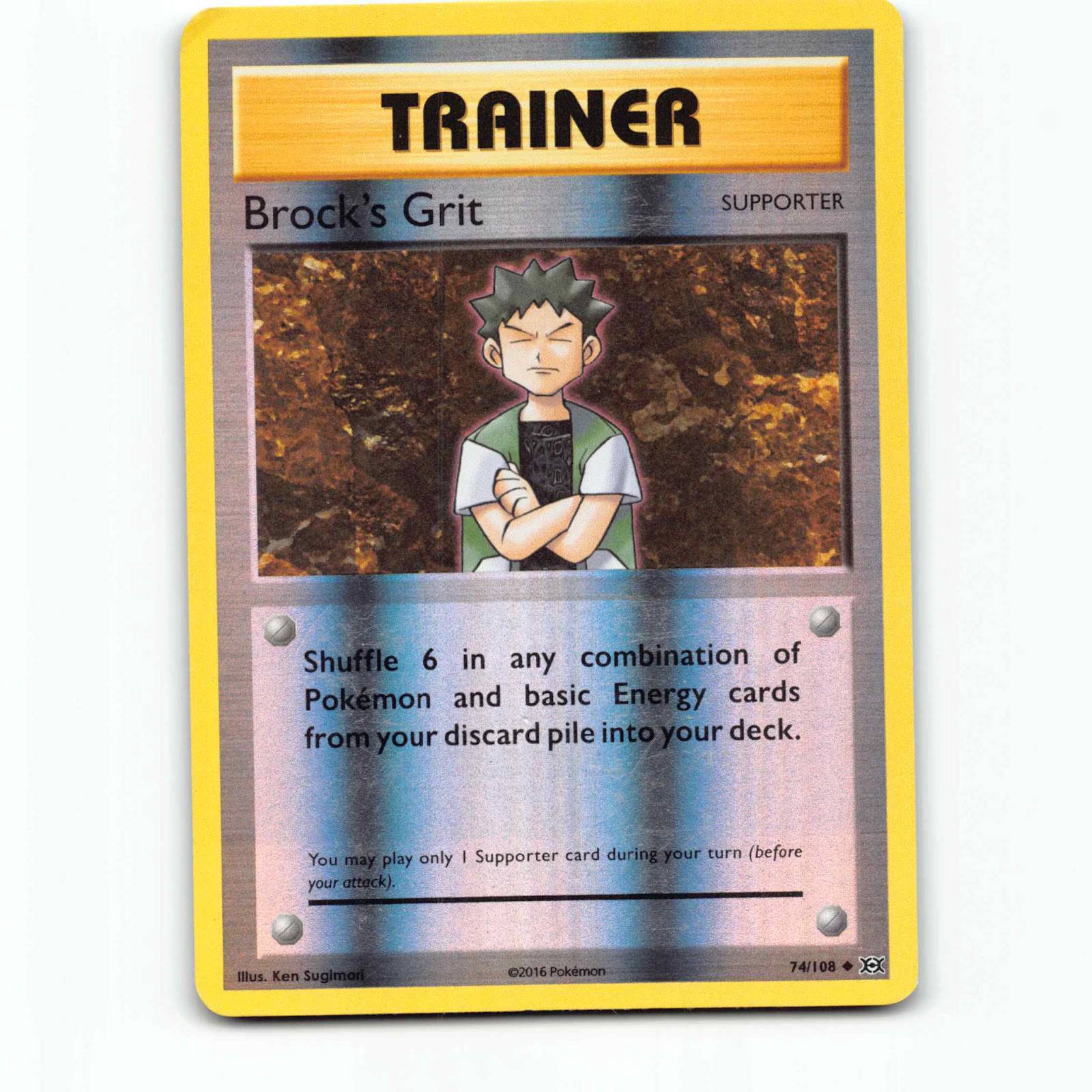 Brock's Grit 74 Reverse Holo Pokémon EVO EN 74/108 Evolutions Pokemon Kort