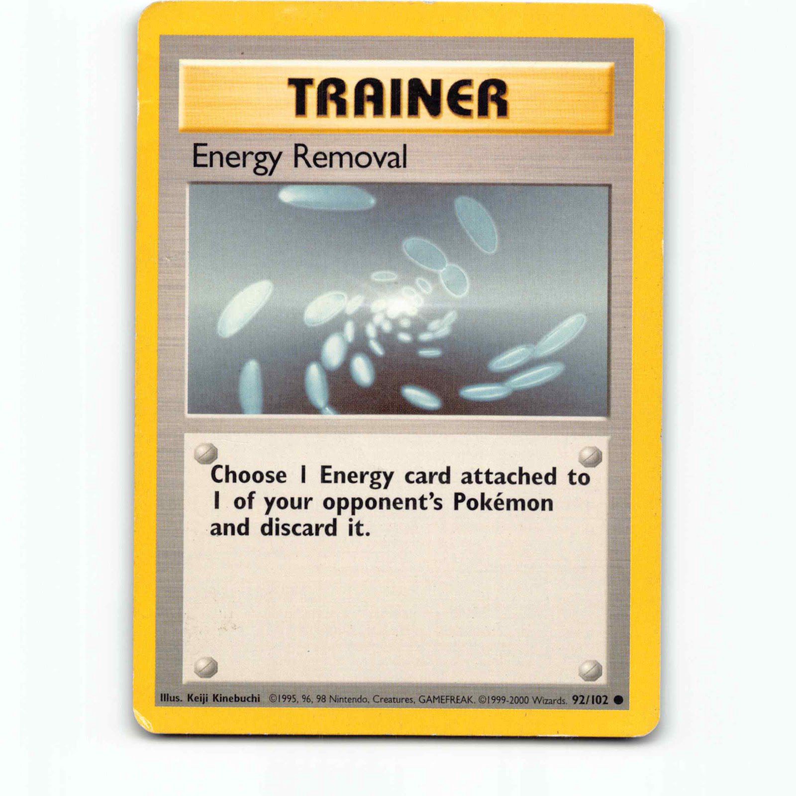 Energy Removal 92 4th Print 1999-2000 Pokémon BS EN 92/102 Base Set Pokemon Kort