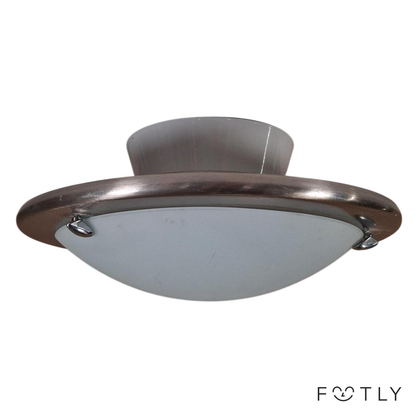 IKEA Pult Taklampa Plafond Lampa Glas Metall Silver Vit T1010