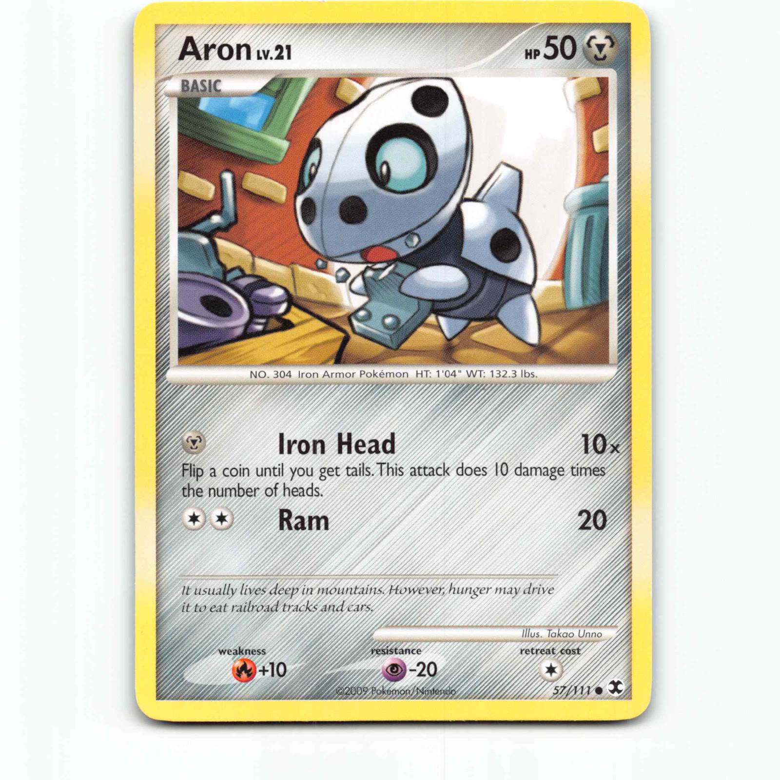 Aron 57 Pokémon RR EN 57/111 Rising Rivals Pokemon Kort Platinum