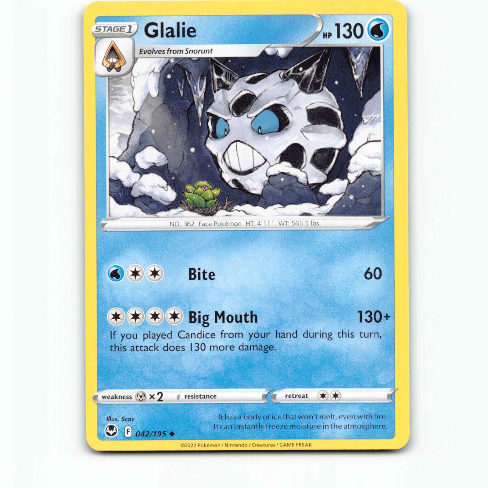 Glalie 42 Pokémon SIT EN 042/195 Silver Tempest Pokemon Kort Sword & Shield