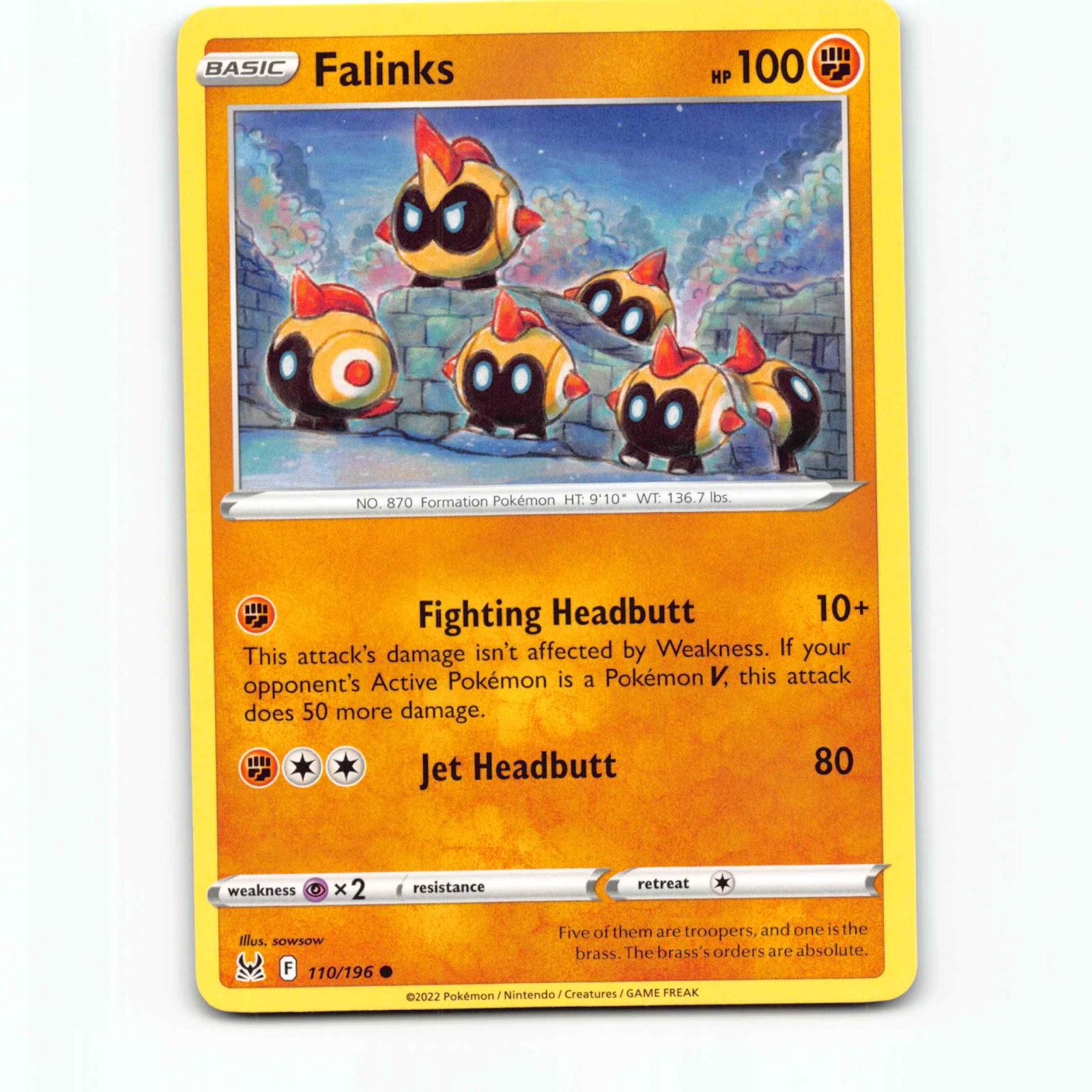 Falinks 110 Pokémon LOR EN 110/196 Lost Origin Pokemon Kort Sword & Shield