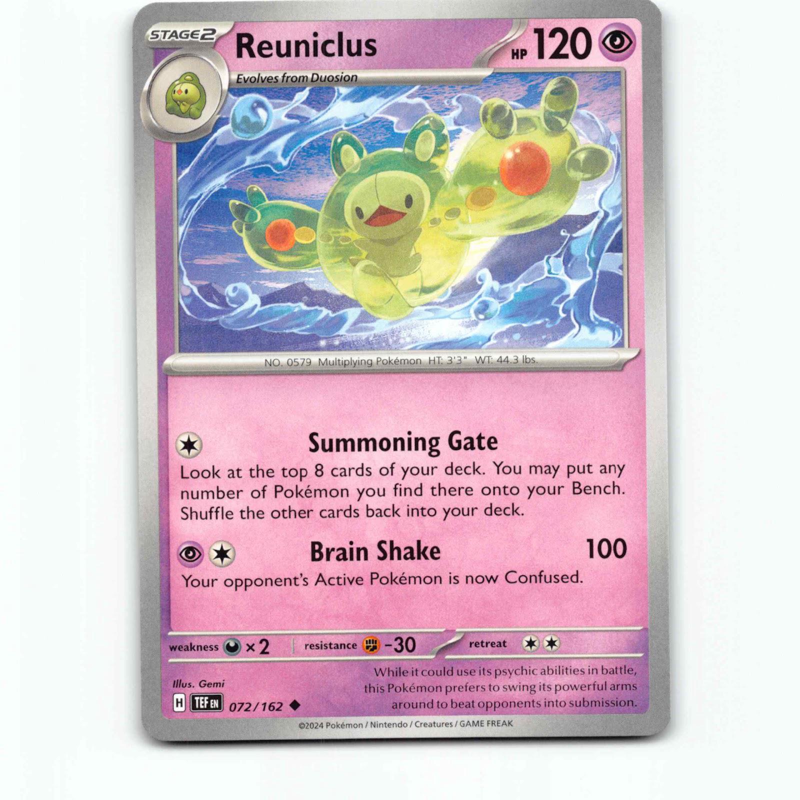 Reuniclus 72 Pokémon TEF EN 072/162 Temporal Forces Pokemon Kort