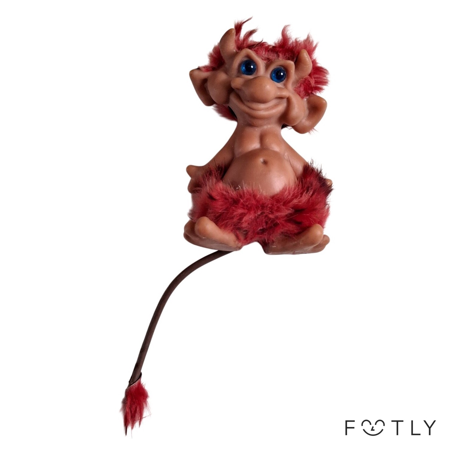 J.N. Reisler Troll Devil Denmark Retro Vintage Trollfigur Röd Päls Samlarfigur