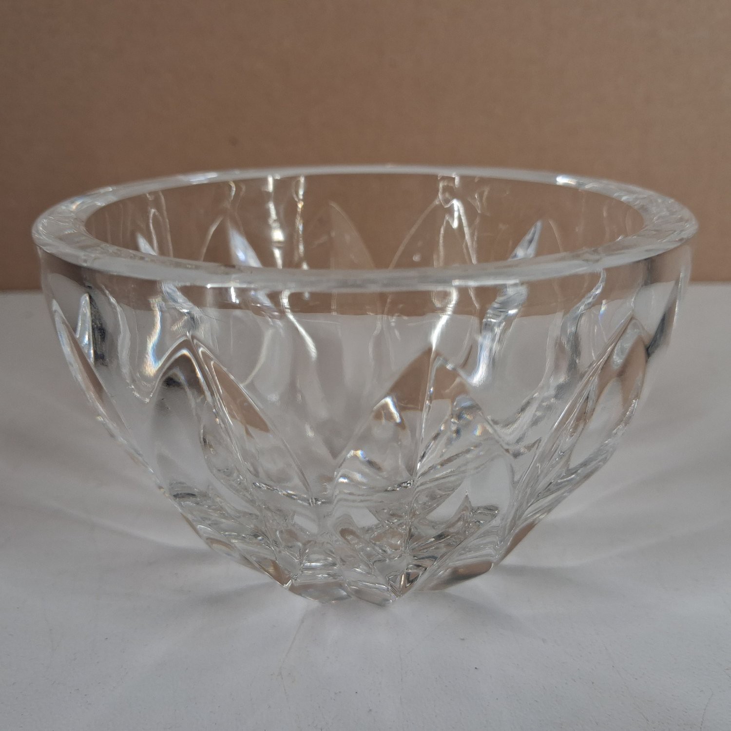 Kosta Boda Opus Skål Rolf Sinnemark Glas Slipad Kristallskål Vintage Klar Design