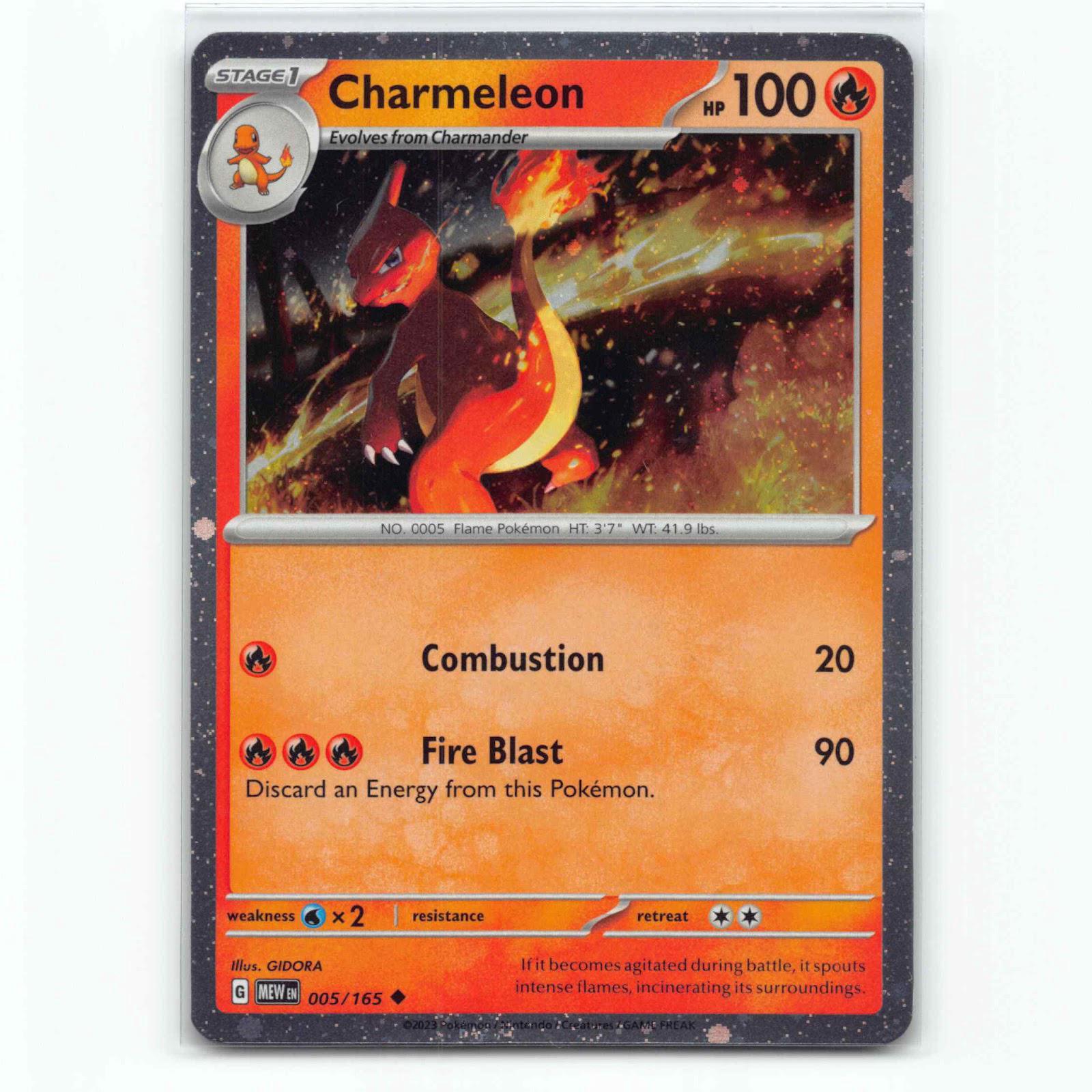 Charmeleon 5 Cosmos Holo Pokémon MEW EN 005/165 151 Pokemon Kort