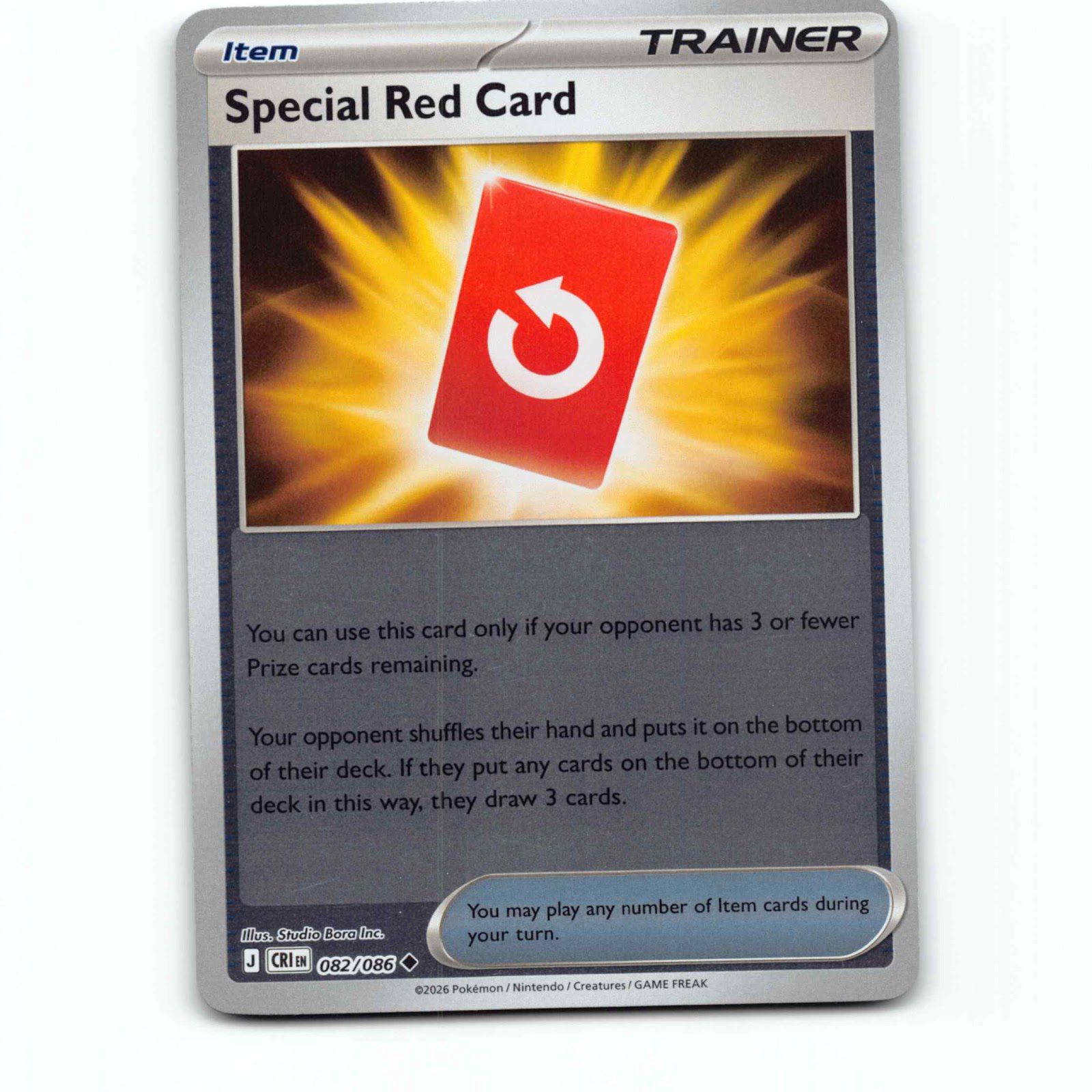 Special Red Card 82 Reverse Holo Pokémon CRI EN 082/086 Chaos Rising