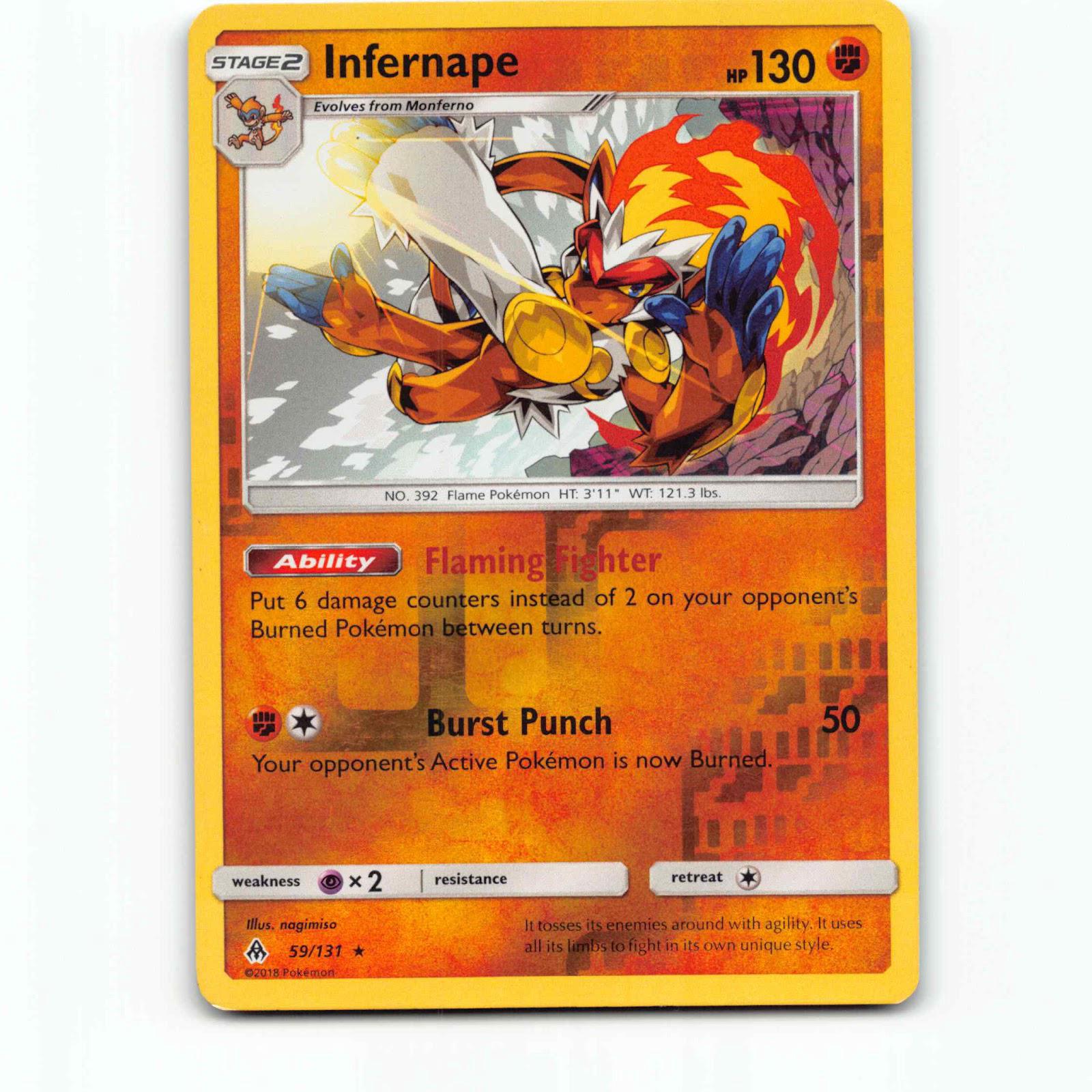 Infernape 59 Reverse Holo Pokémon FLI EN 59/131 Forbidden Light Pokemon Kort