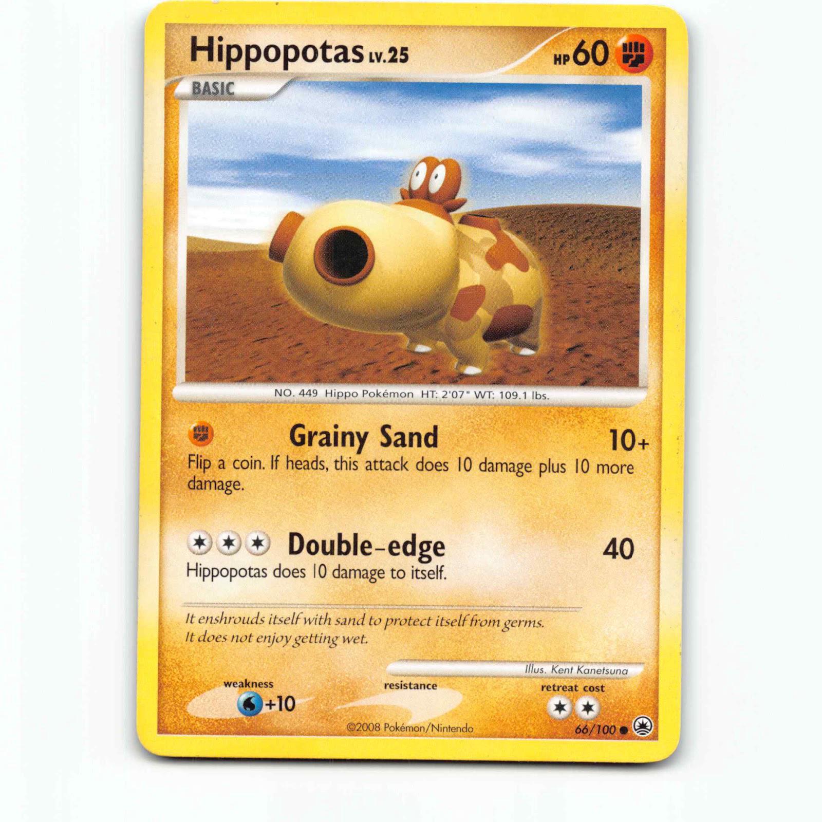 Hippopotas 66 Pokémon MD EN 66/100 Majestic Dawn Pokemon Kort Diamond and Pearl
