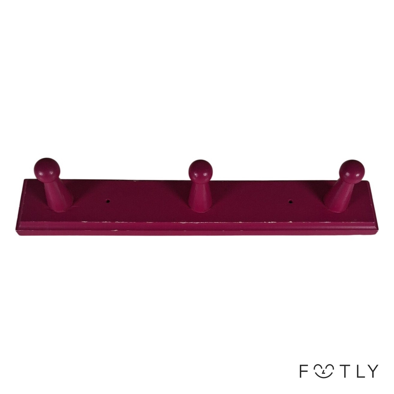 Kroklist 3 Krokar Trä Rosa Väggkrok Hängare Klädhängare Retro