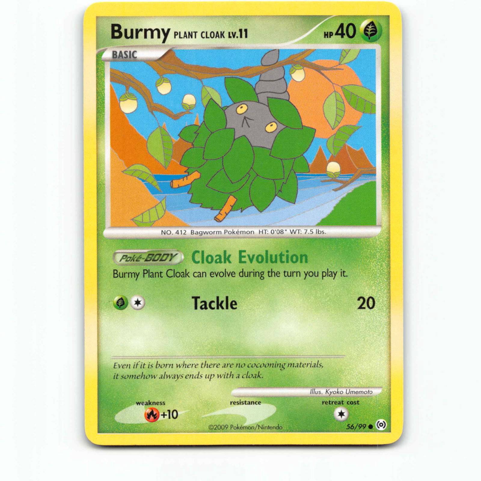 Burmy Plant Cloak 56 Pokémon AR EN 56/99 Arceus Pokemon Kort Platinum