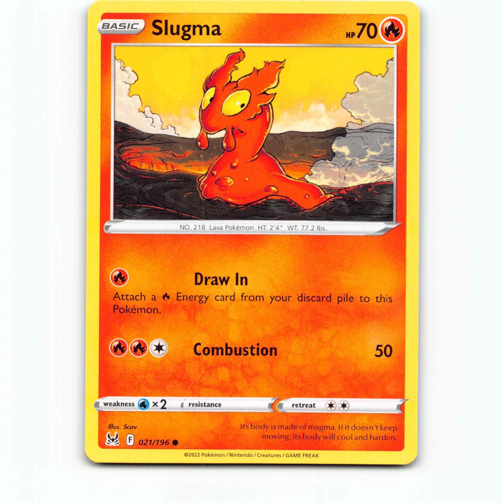 Slugma 21 Pokémon LOR EN 021/196 Lost Origin Pokemon Kort Sword & Shield