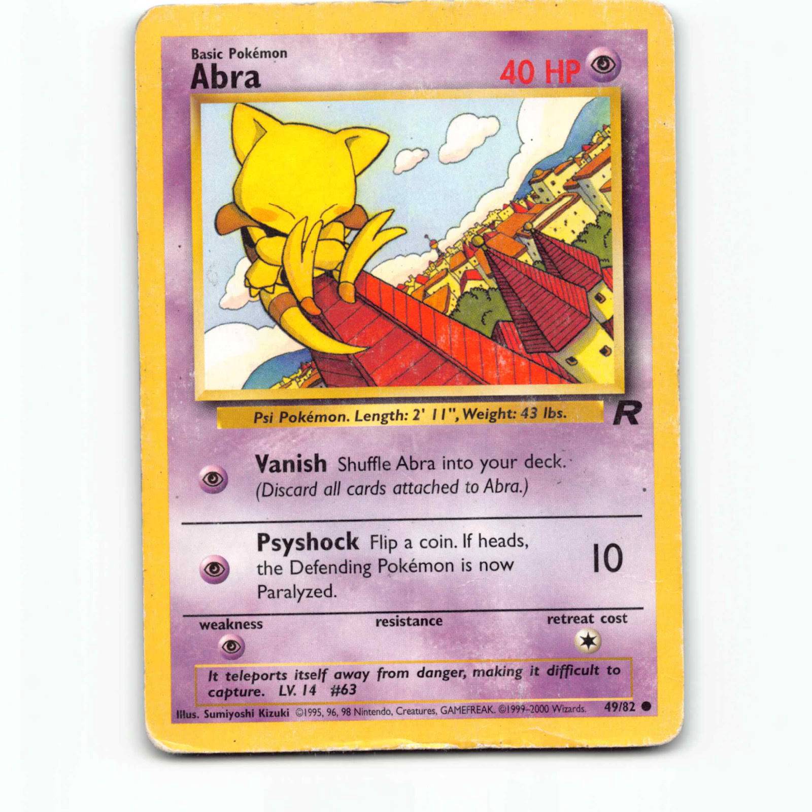 Abra 49 Pokémon TR EN 49/82 Team Rocket Pokemon Kort Wizards of The Coast