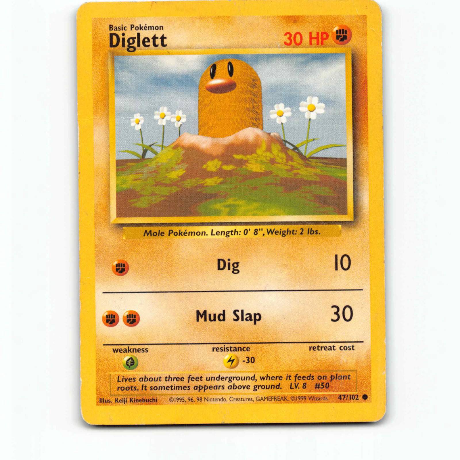Diglett 47 Pokémon BS EN 47/102 Base Set Pokemon Kort Wizards of The Coast
