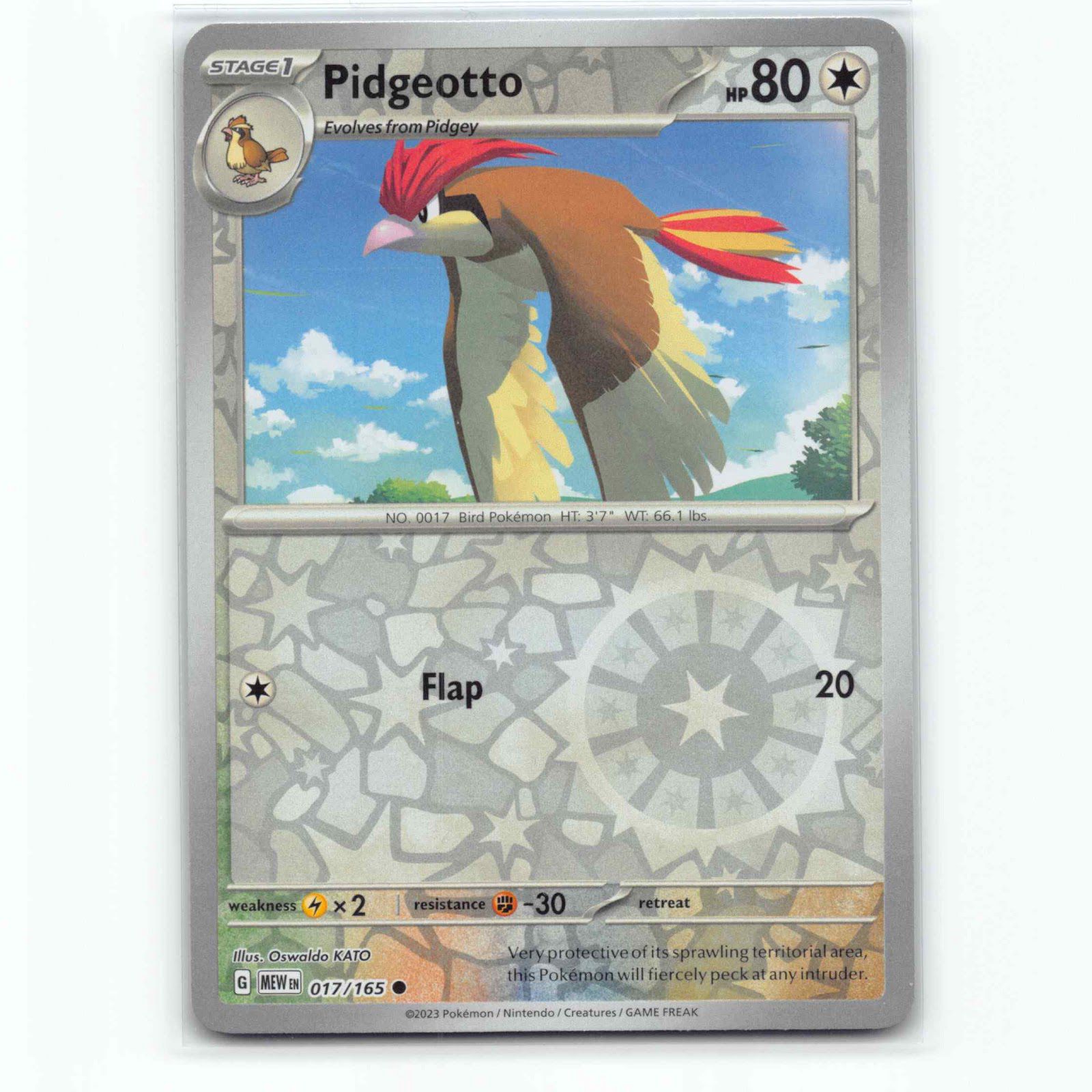 Pidgeotto 17 Reverse Holo Pokémon MEW EN 017/165 151 Pokemon Kort