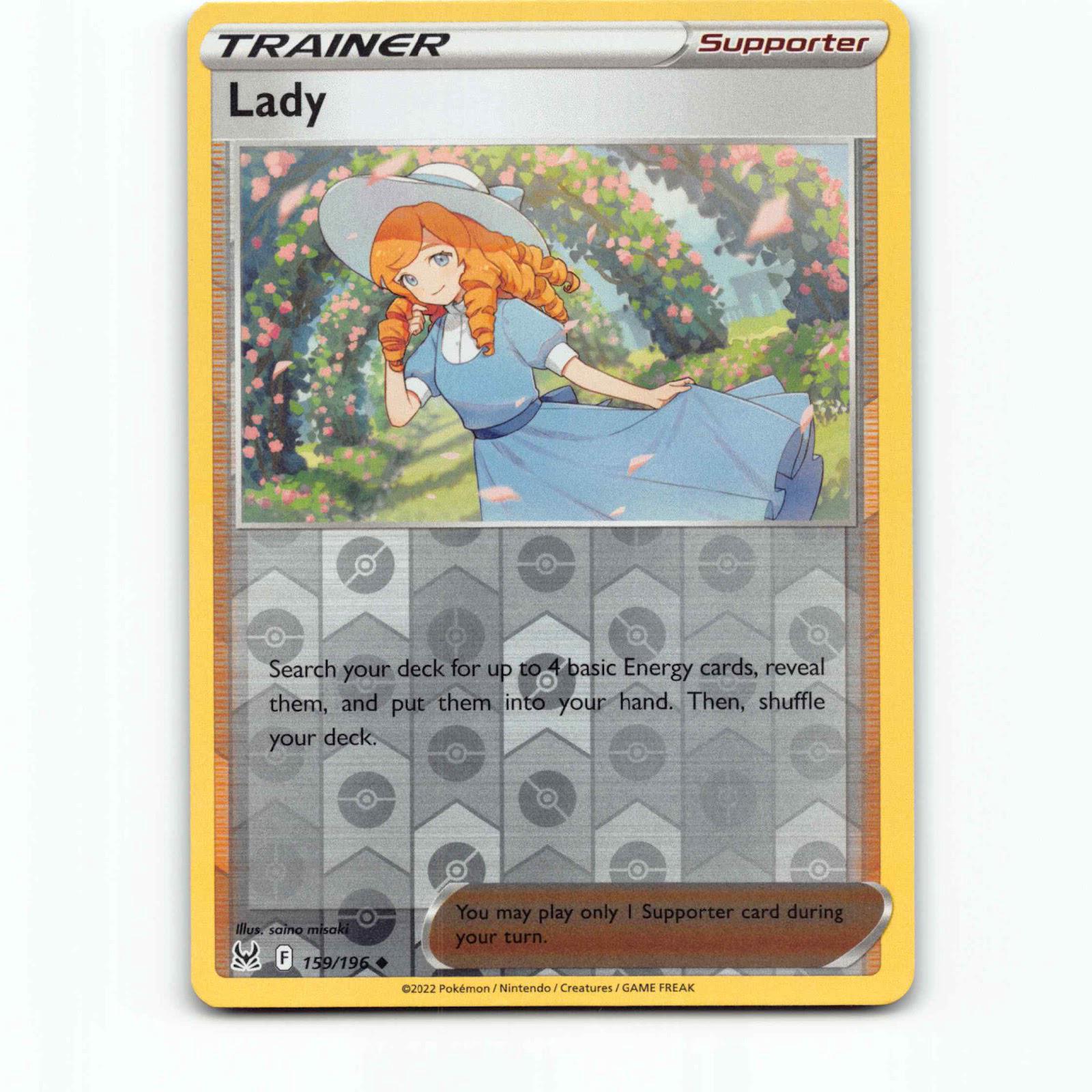 Lady 159 Reverse Holo Pokémon LOR EN 159/196 Lost Origin Pokemon Kort