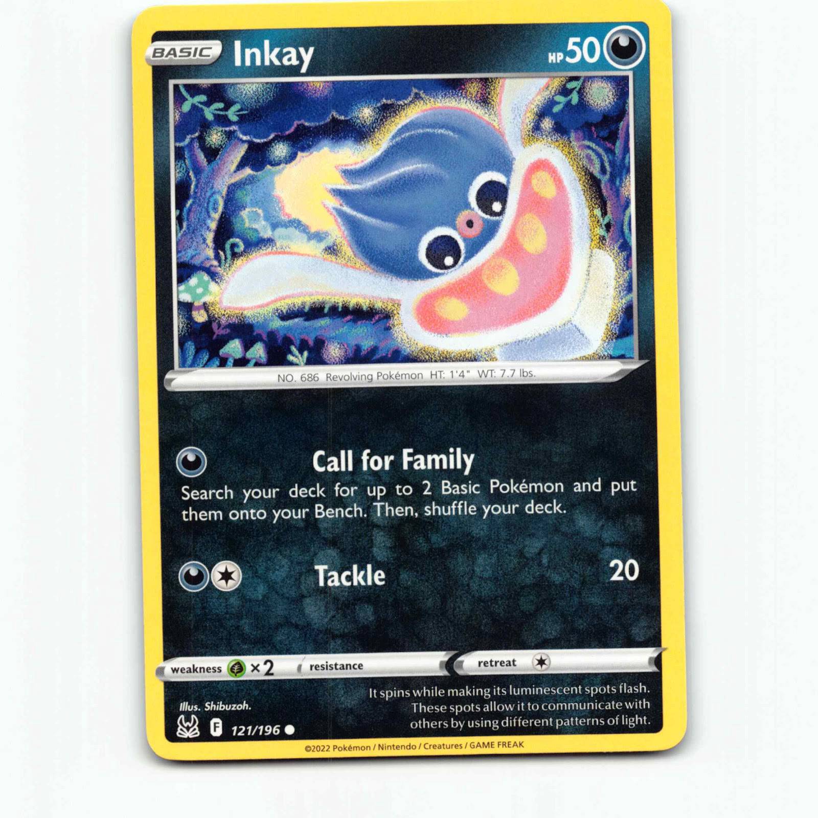 Inkay 121 Pokémon LOR EN 121/196 Lost Origin Pokemon Kort Sword & Shield