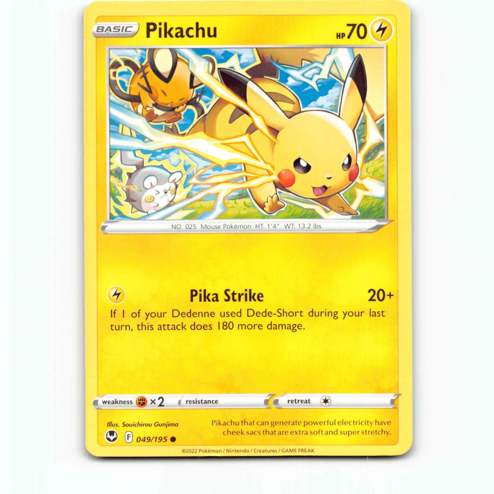 Pikachu 49 Pokémon SIT EN 049/195 Silver Tempest Pokemon Kort Sword & Shield