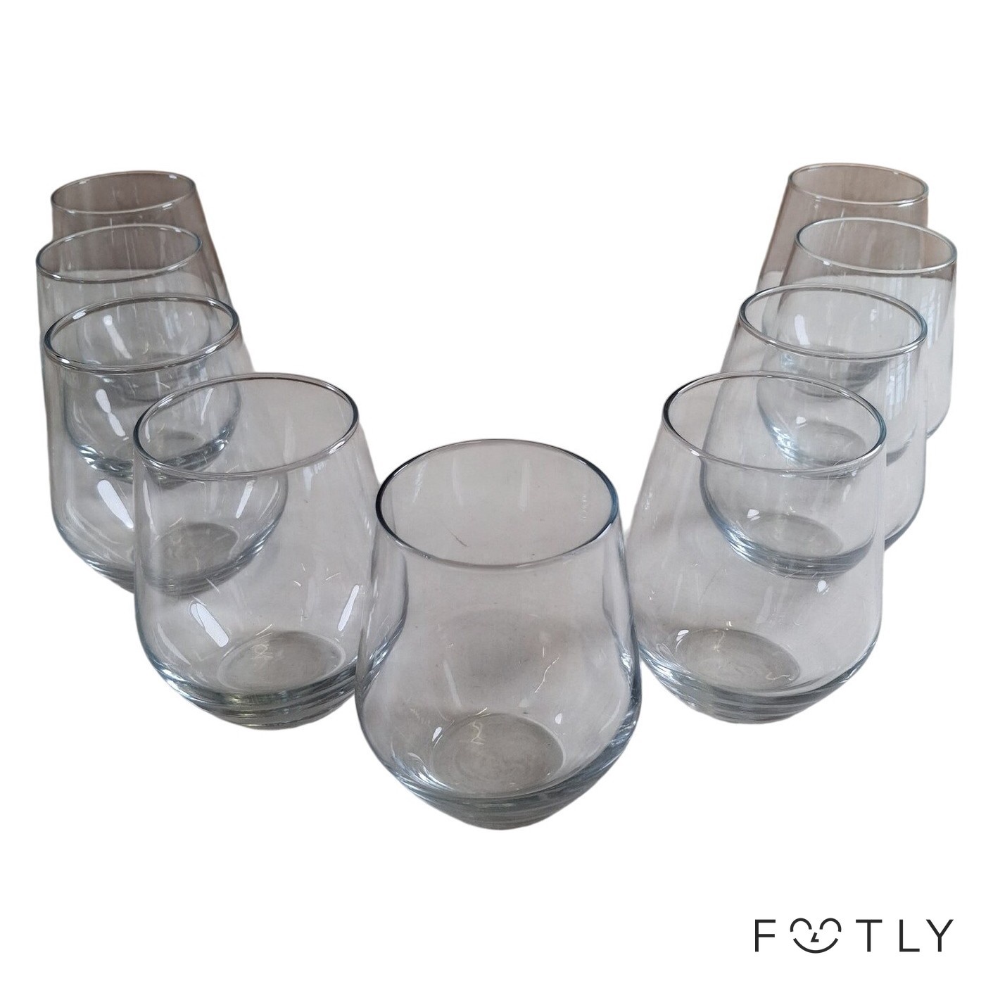 9 st Glas Vattenglas Dricksglas Klarglas Modern Design Rund Botten Tumbler