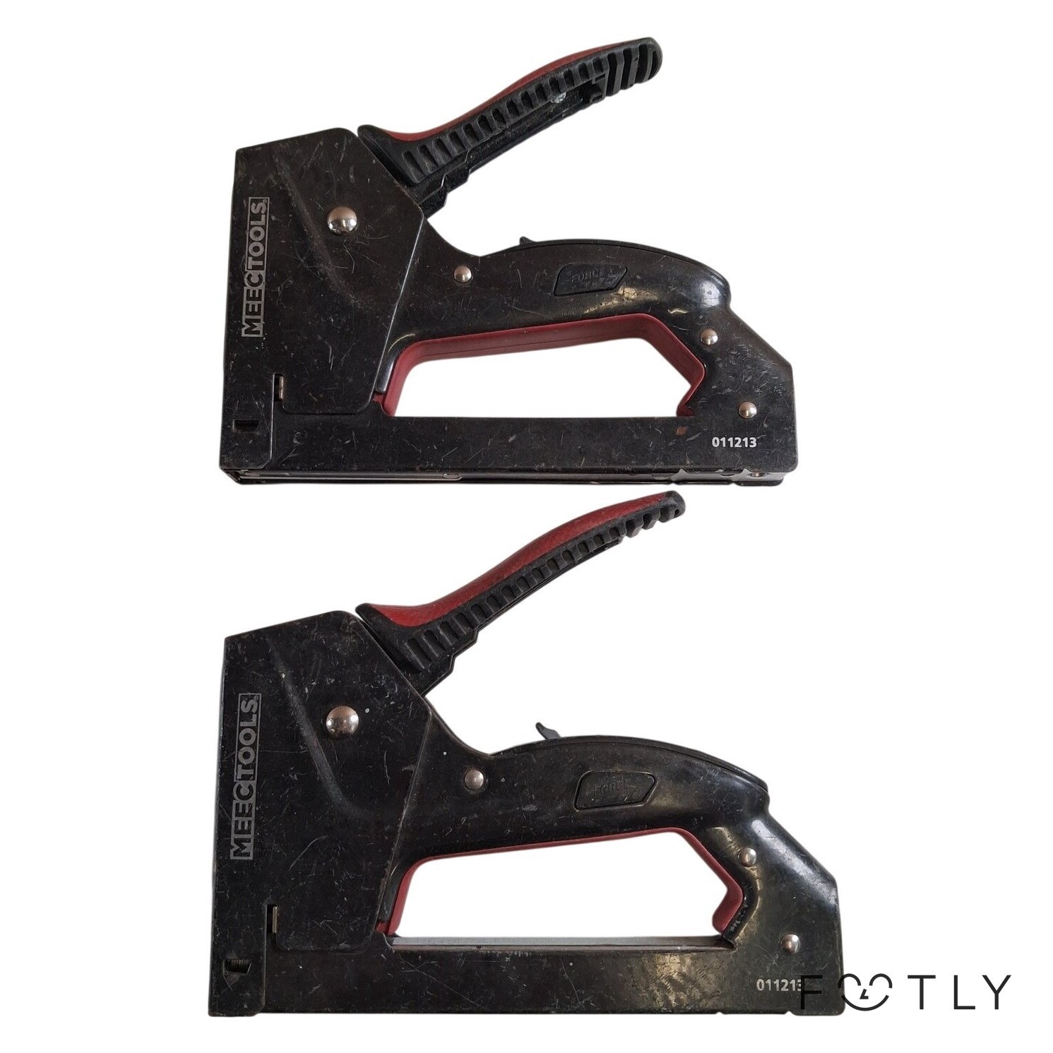 Meec Tools 2 st Häftpistol Svart Röd Metall Handverktyg Staple Gun