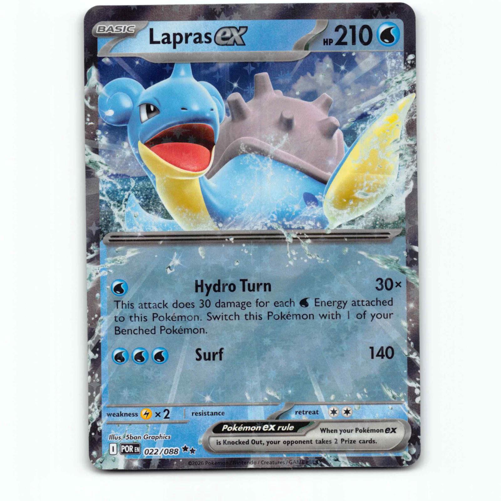 Lapras ex 22 Double Rare Pokémon POR EN 022/088 Perfect Order Pokemon Kort