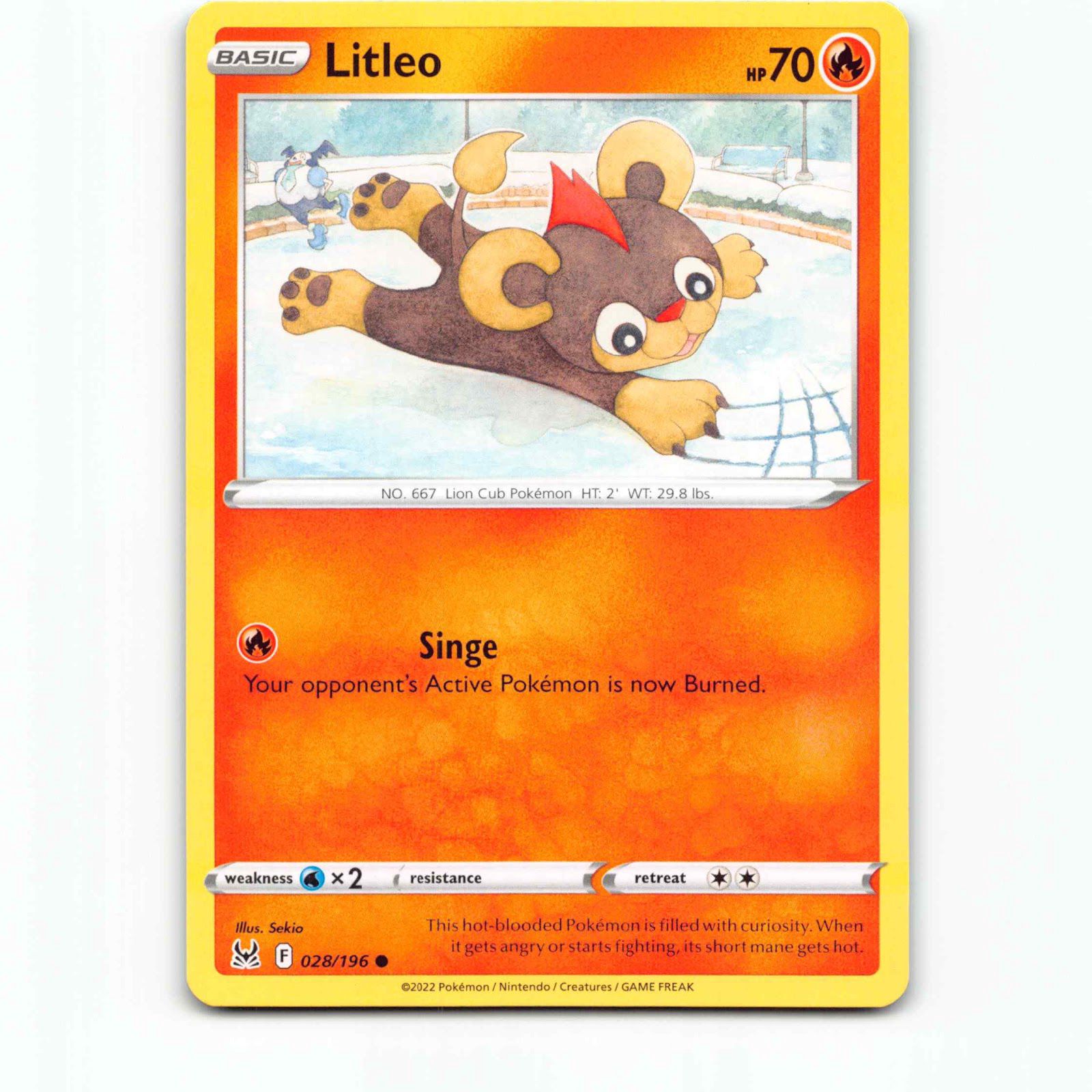 Litleo 28 Pokémon LOR EN 028/196 Lost Origin Pokemon Kort Sword & Shield