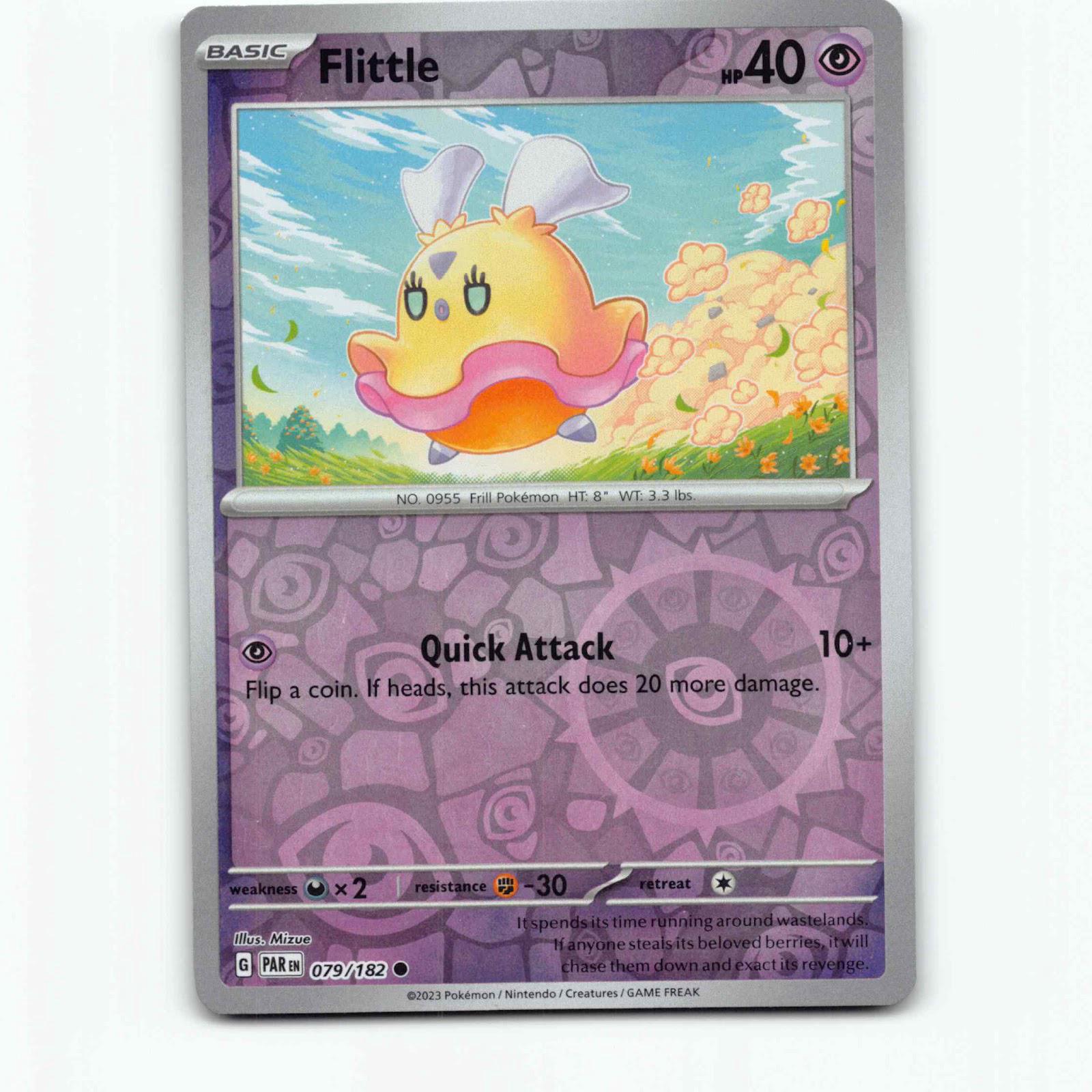 Flittle 79 Reverse Holo Pokémon PAR EN 079/182 Paradox Rift Pokemon Kort