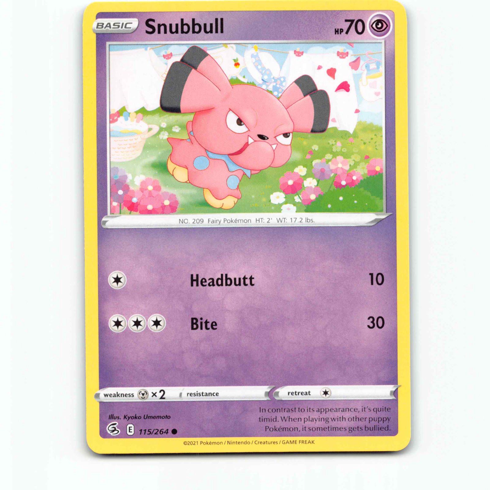 Snubbull 115 Pokémon FST EN 115/264 Fusion Strike Pokemon Kort Sword & Shield