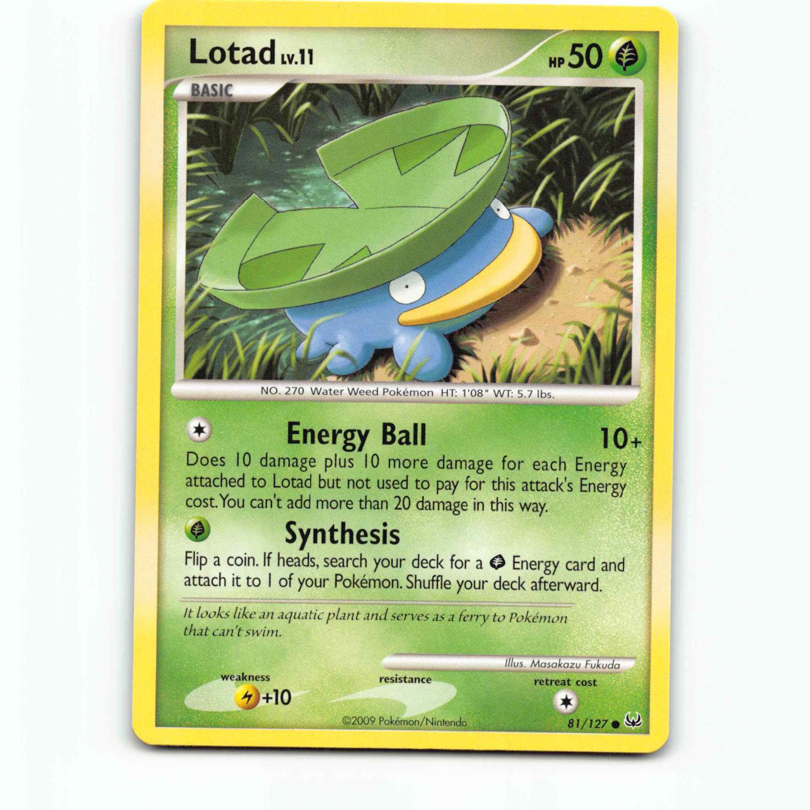 Lotad 81 Pokémon PL EN 81/127 Platinum Pokemon Kort Platinum