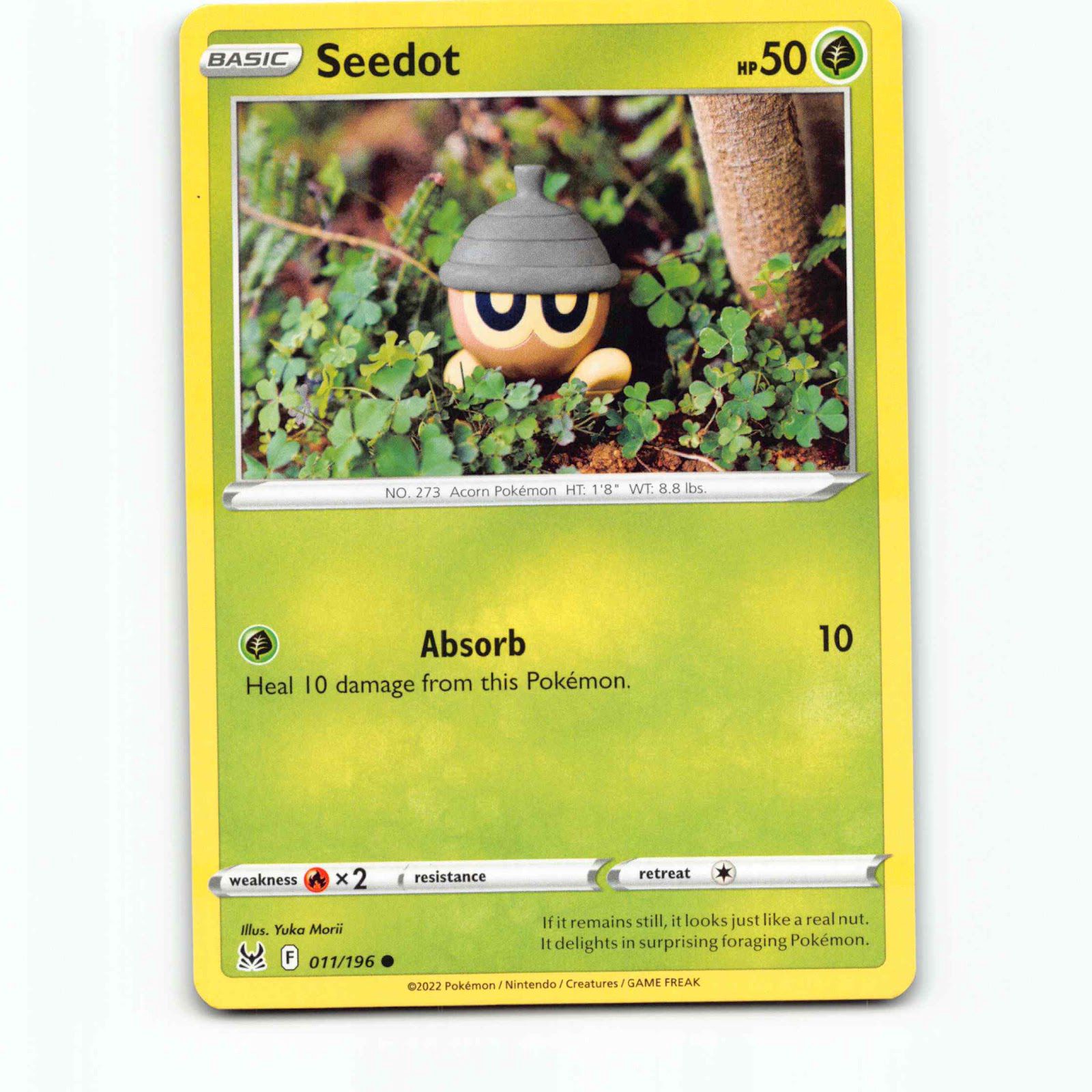 Seedot 11 Pokémon LOR EN 011/196 Lost Origin Pokemon Kort Sword & Shield