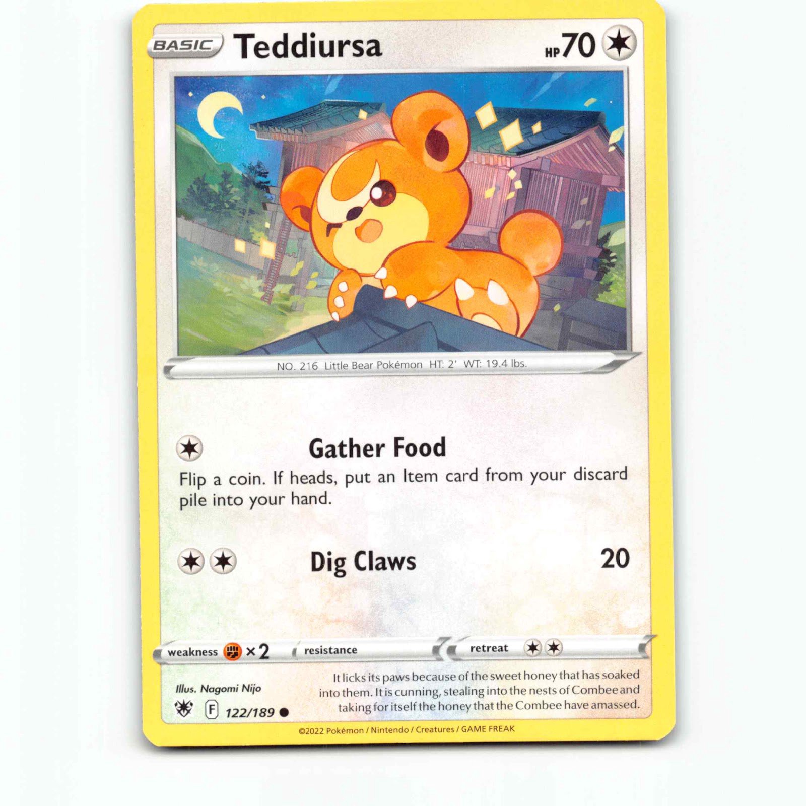 Teddiursa 122 Pokémon ASR EN 122/189 Astral Radiance Pokemon Kort Sword & Shield