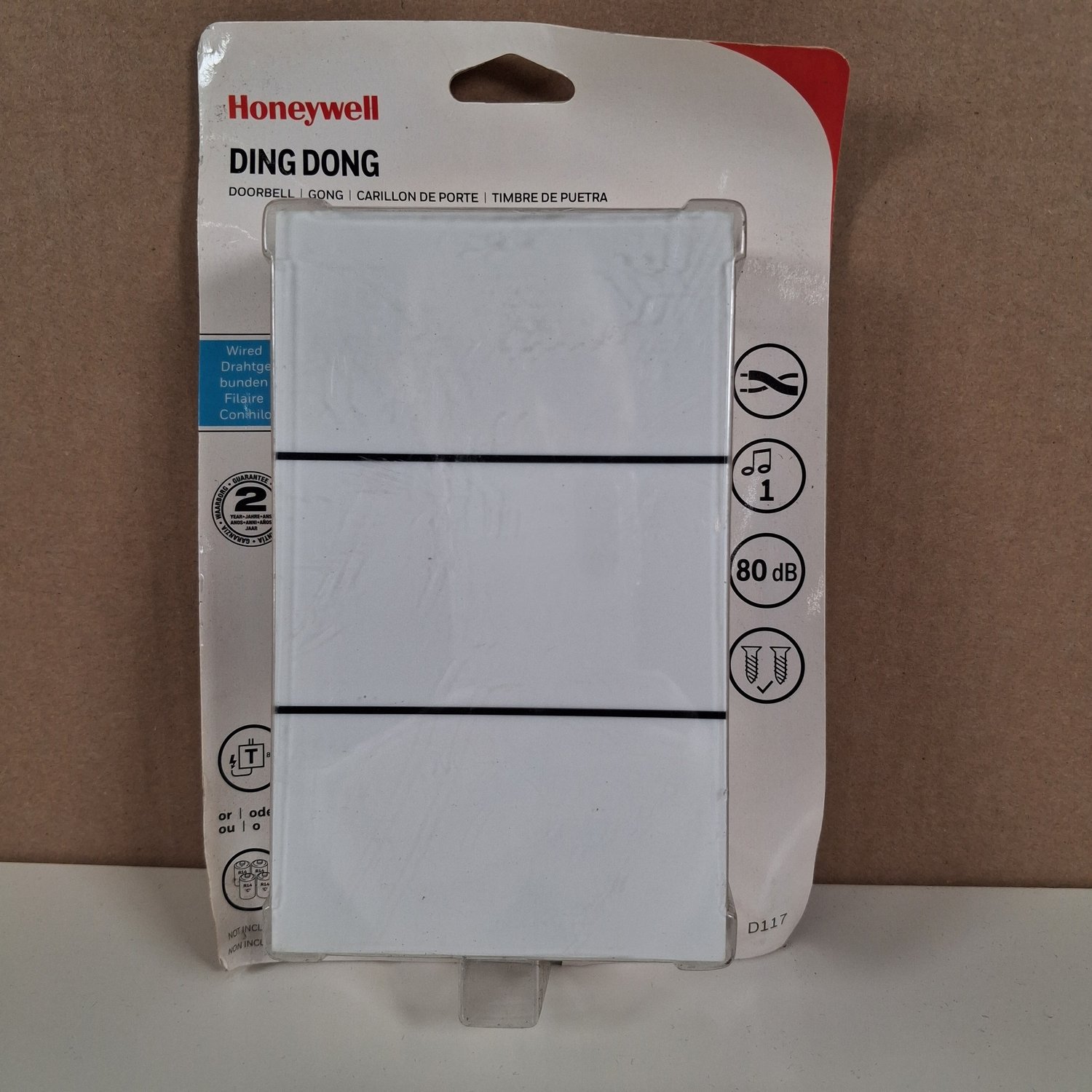 Honeywell Ding Dong D117 Dörrklocka Trådbunden 80dB Vit England Doorbell