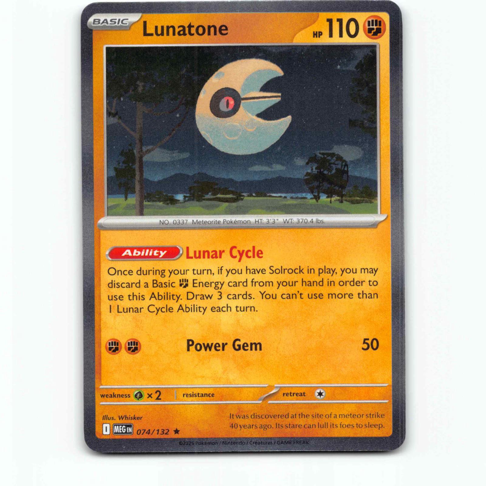 Lunatone 74 Holo Pokémon MEG EN 074/132 Mega Evolution Pokemon Kort