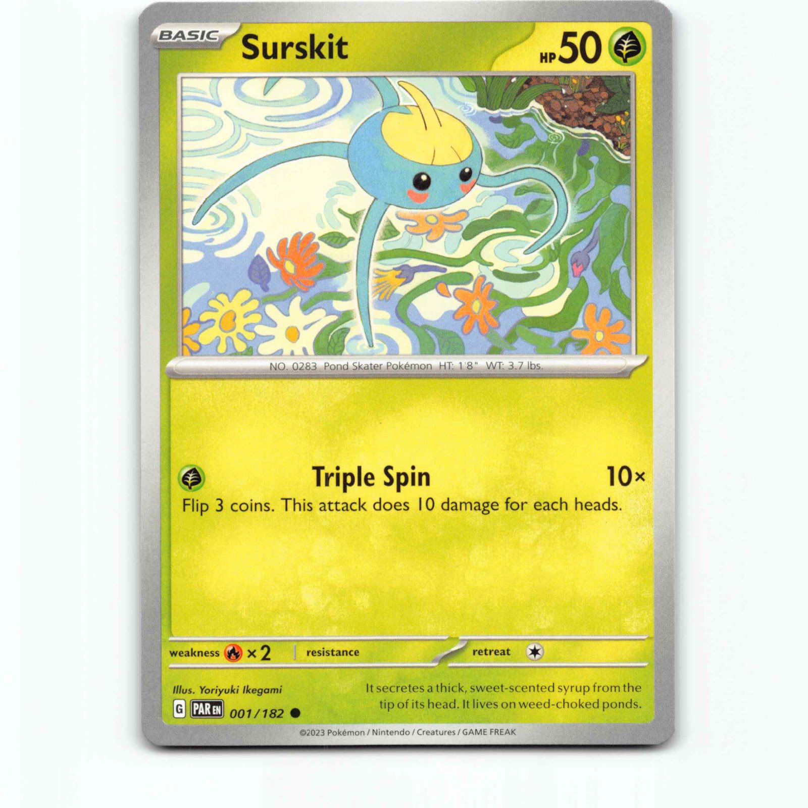 Surskit 1 Pokémon PAR EN 001/182 Paradox Rift Pokemon Kort Scarlet & Violet
