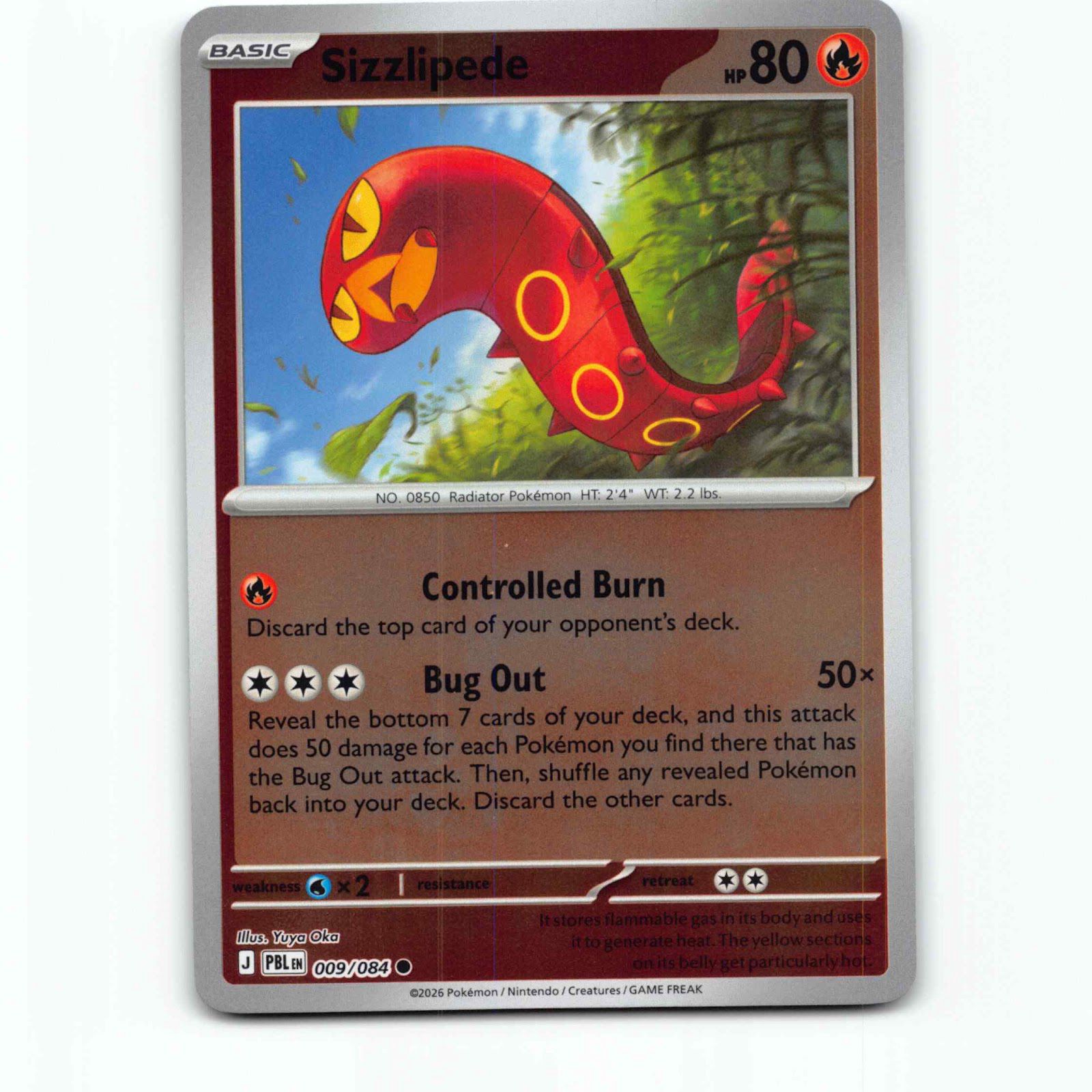Sizzlipede 9 Reverse Holo Pokémon PBL EN 009/084 Pitch Black Pokemon Kort